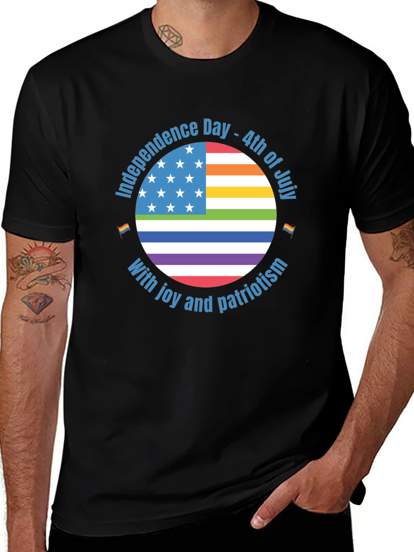 Black Patriotic Pride T-Shirt - Independence Day main image