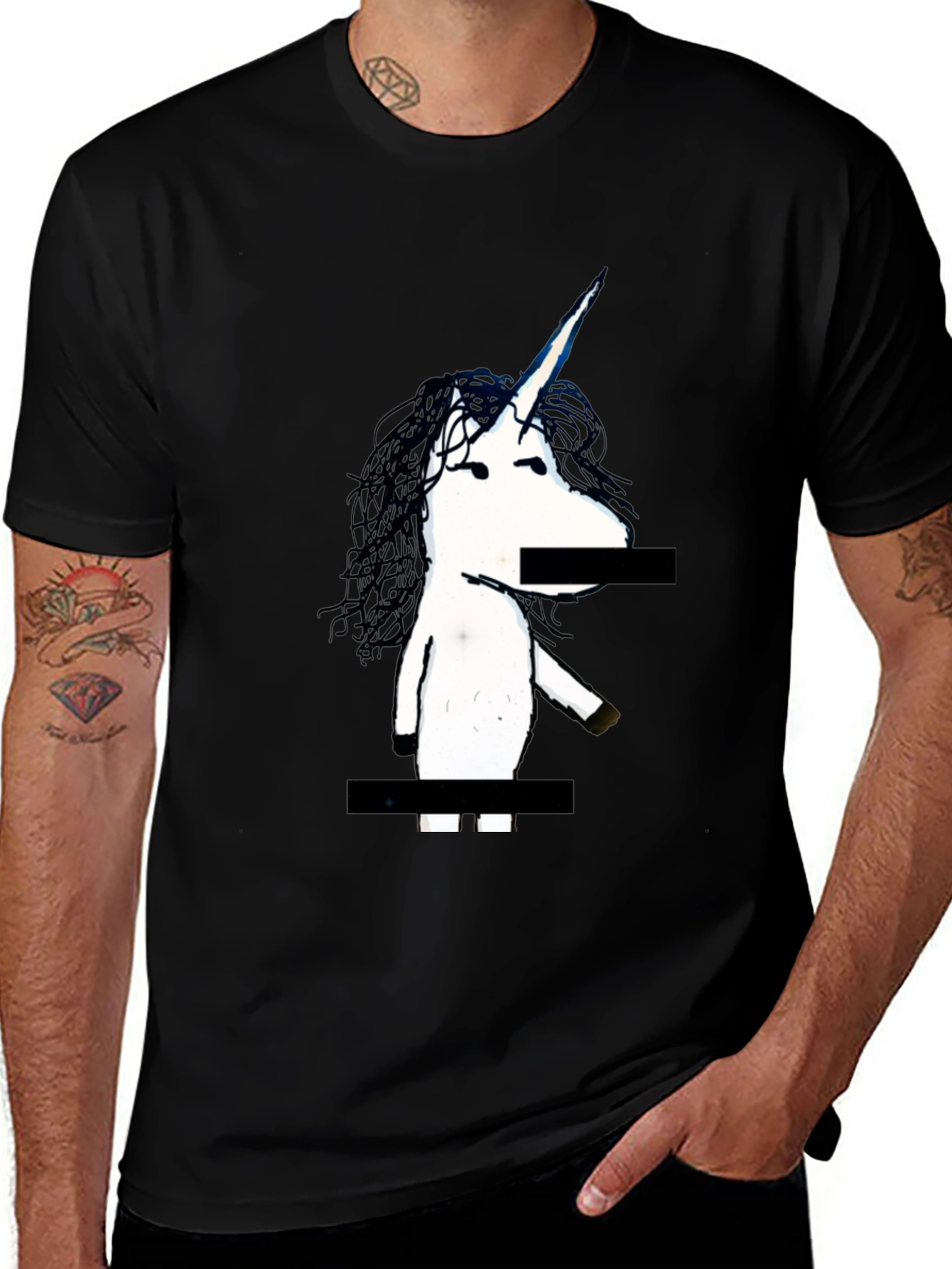 Variant 11 of Unicorn Graphic Tee - Black Cotton T-Shirt