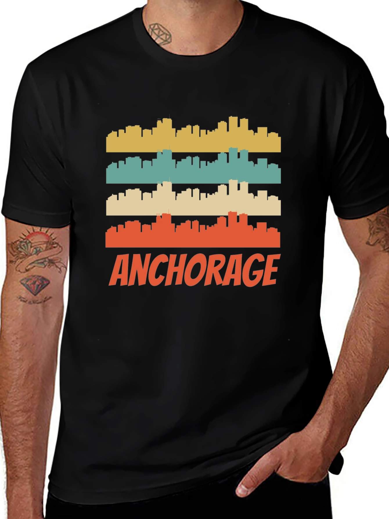 Anchorage Skyline Retro T-Shirt