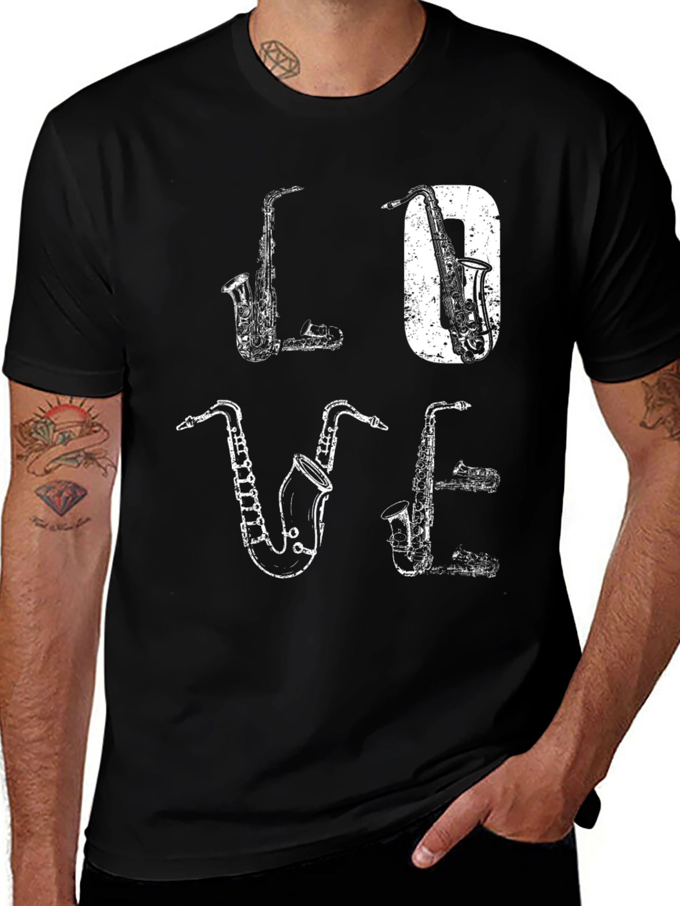Variant 22 of Saxophone LOVE Graphic Print T-Shirt 