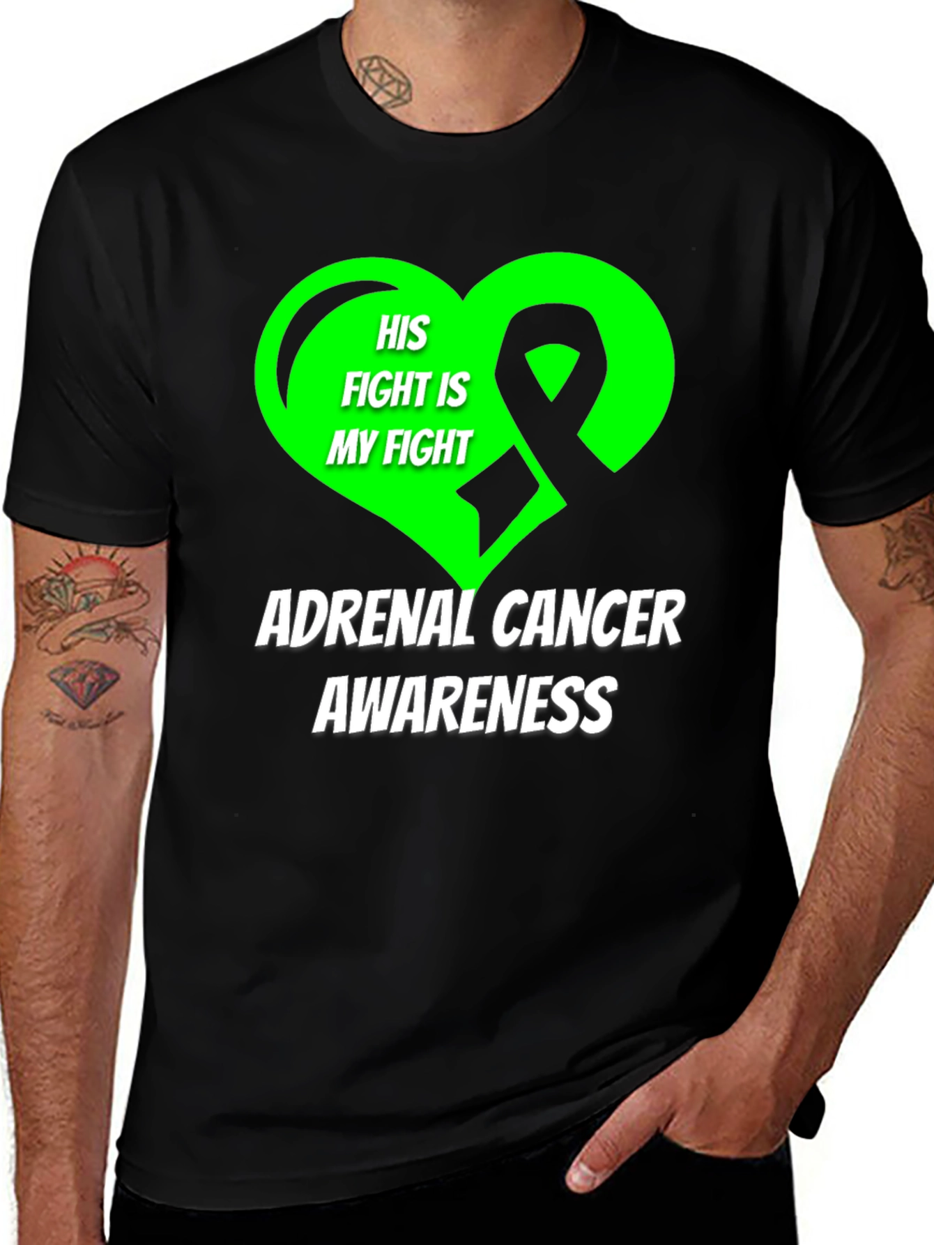 Adrenal Cancer Awareness T-Shirt - His Fight is My Fight