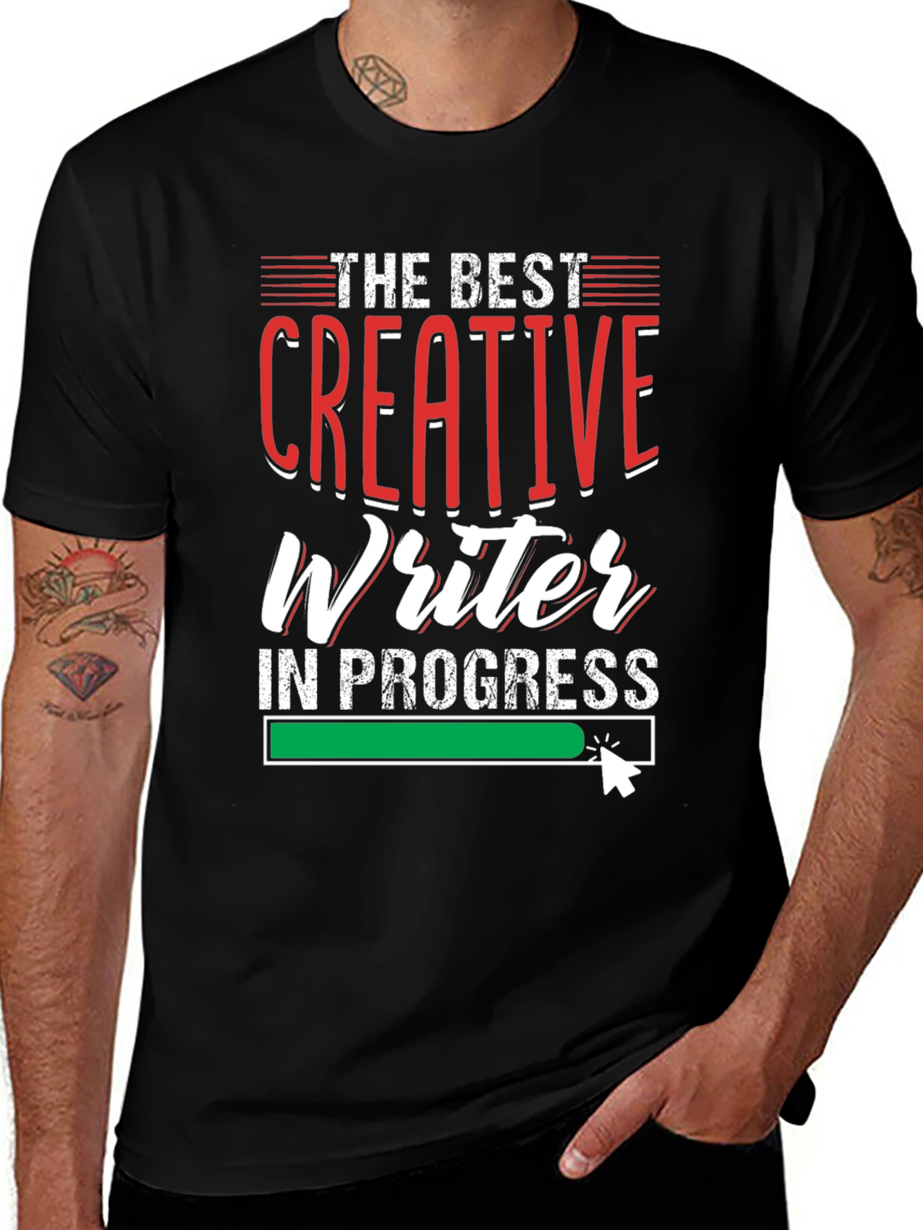 Black Creative Writer In Progress Black T-Shirt main image