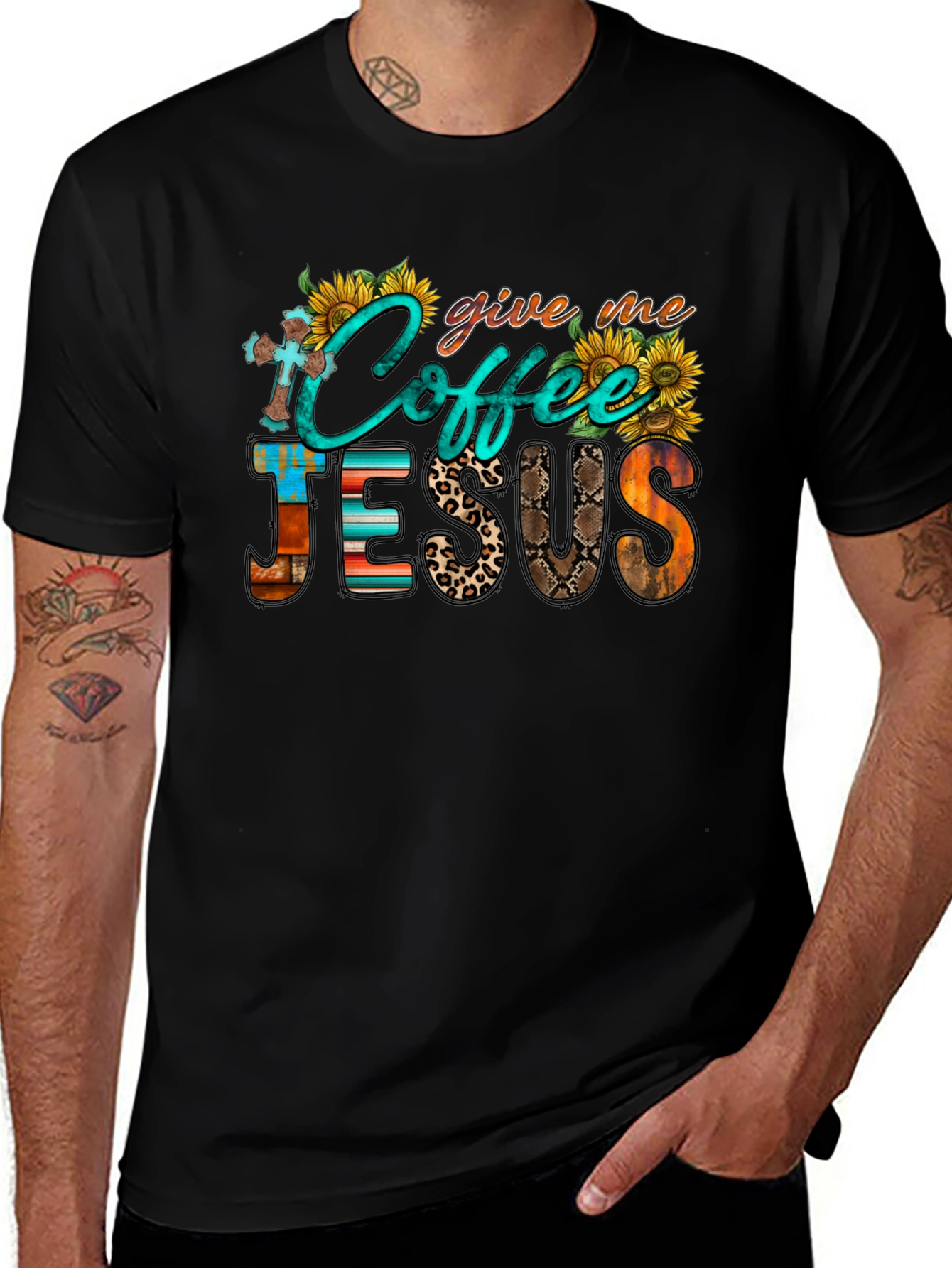 Variant 29 of Give Me Coffee Jesus Graphic T-Shirt