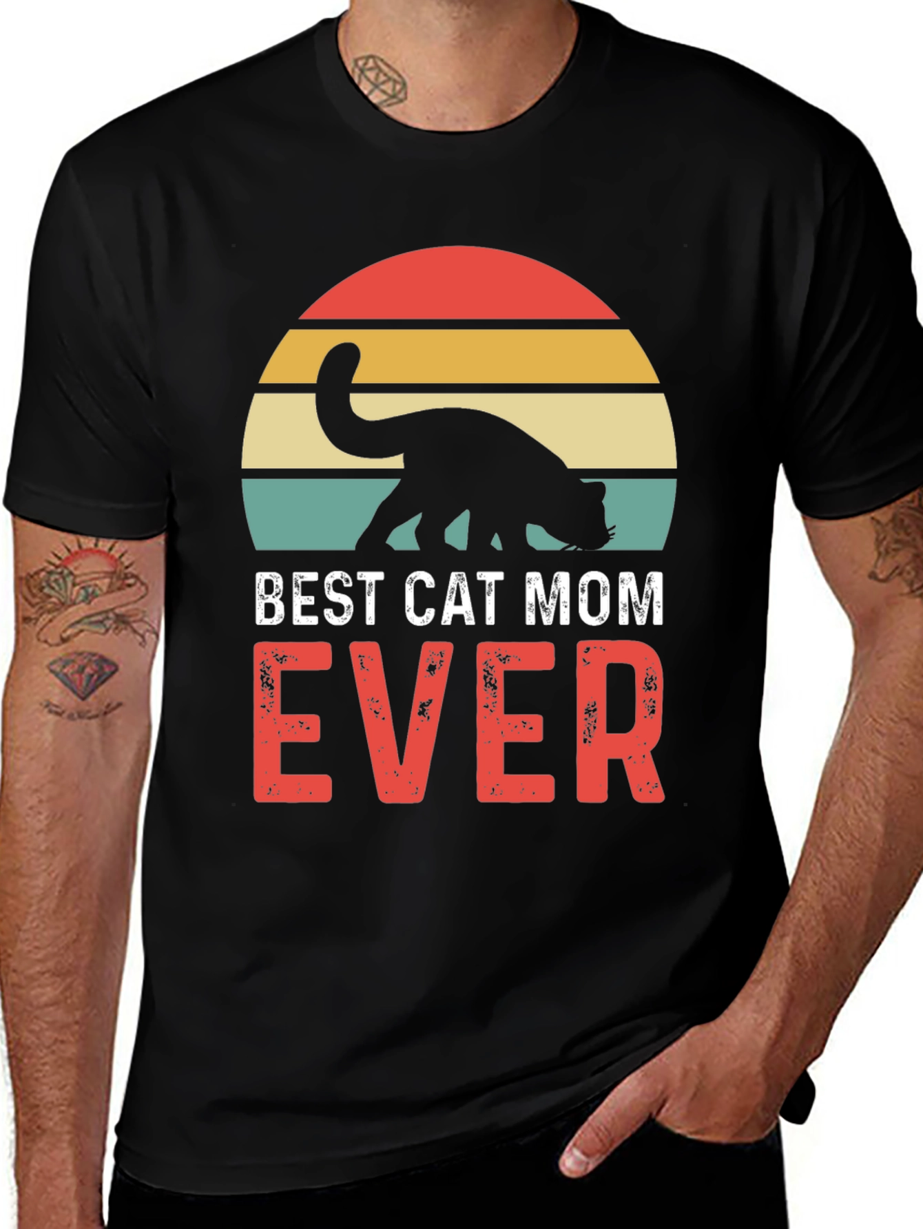 Variant 20 of Best Cat Mom Ever Retro T-Shirt