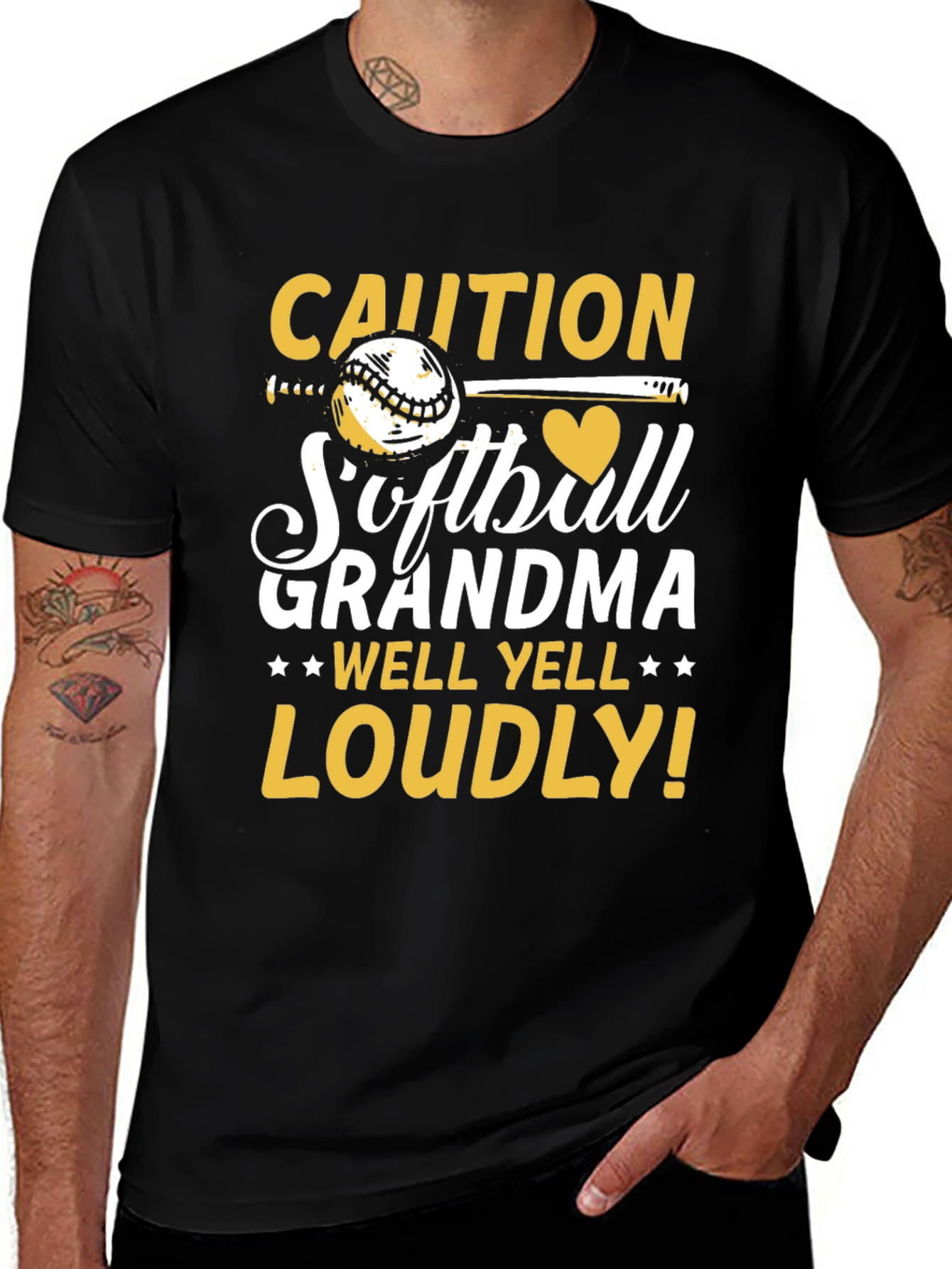 Variant 26 of Caution Softball Grandma Graphic Tee