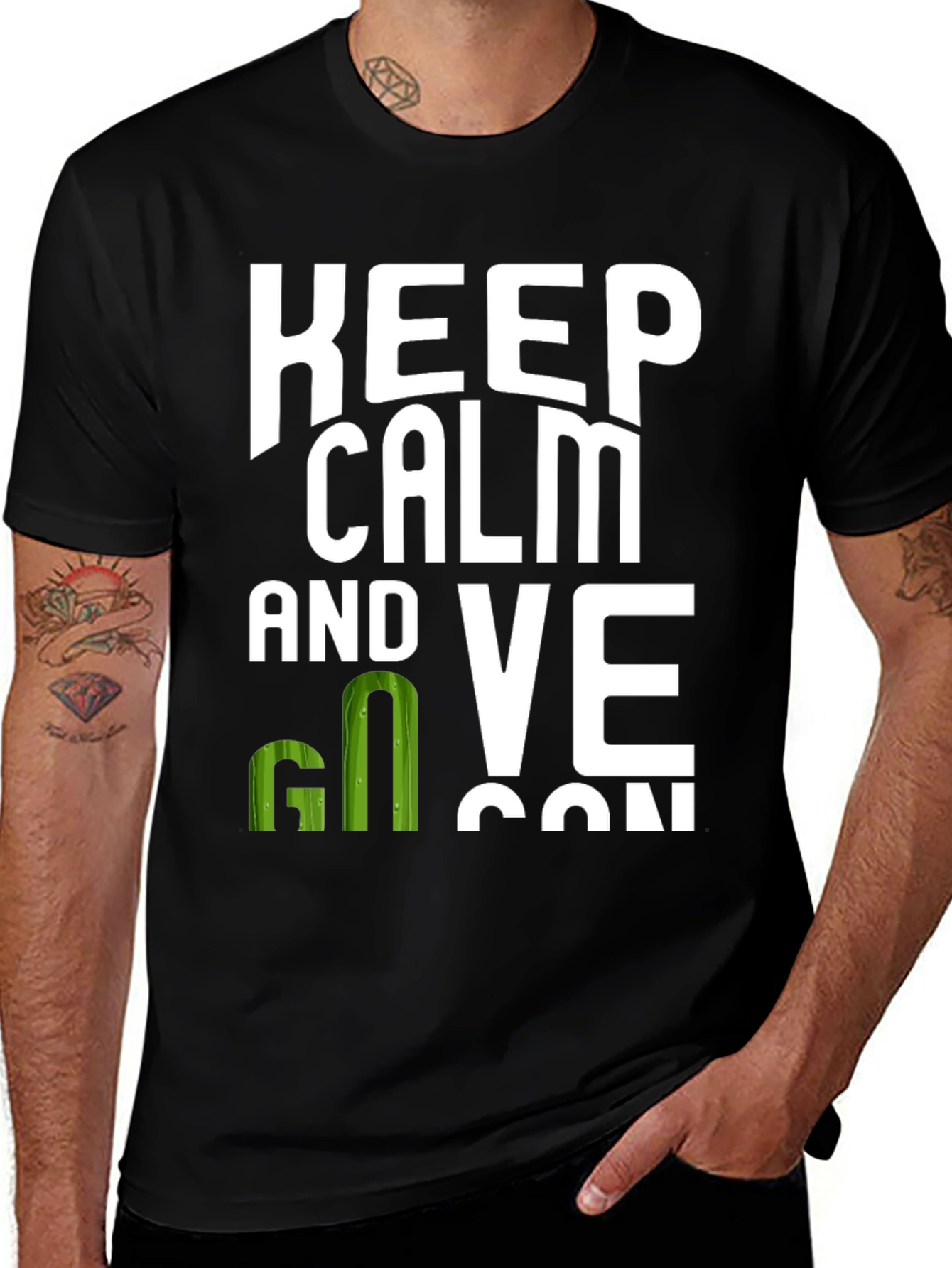 Variant 7 of Keep Calm and Go Vegan T-Shirt