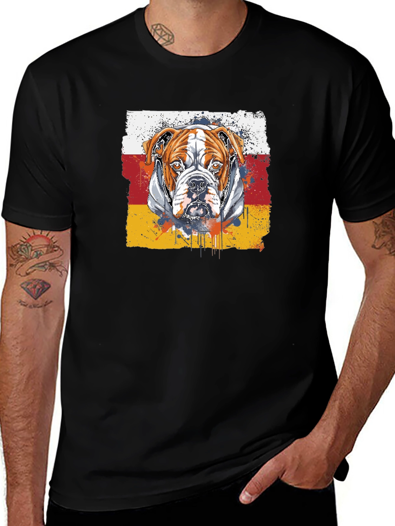 Variant 30 of Bulldog Graphic Tee - Stylish Men's Black T-Shirt
