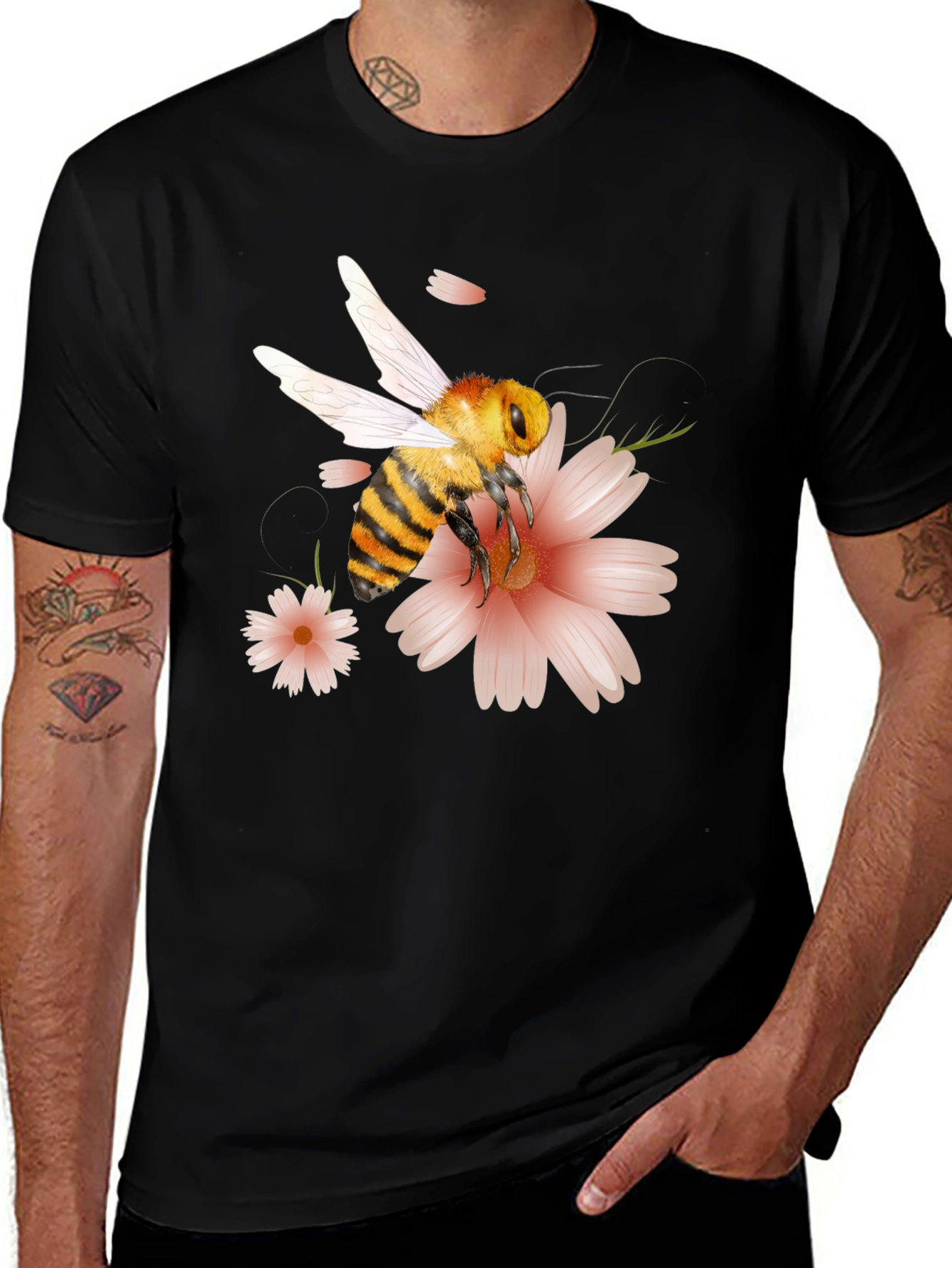 Variant 3 of Bee & Flower Graphic T-Shirt - Unisex
