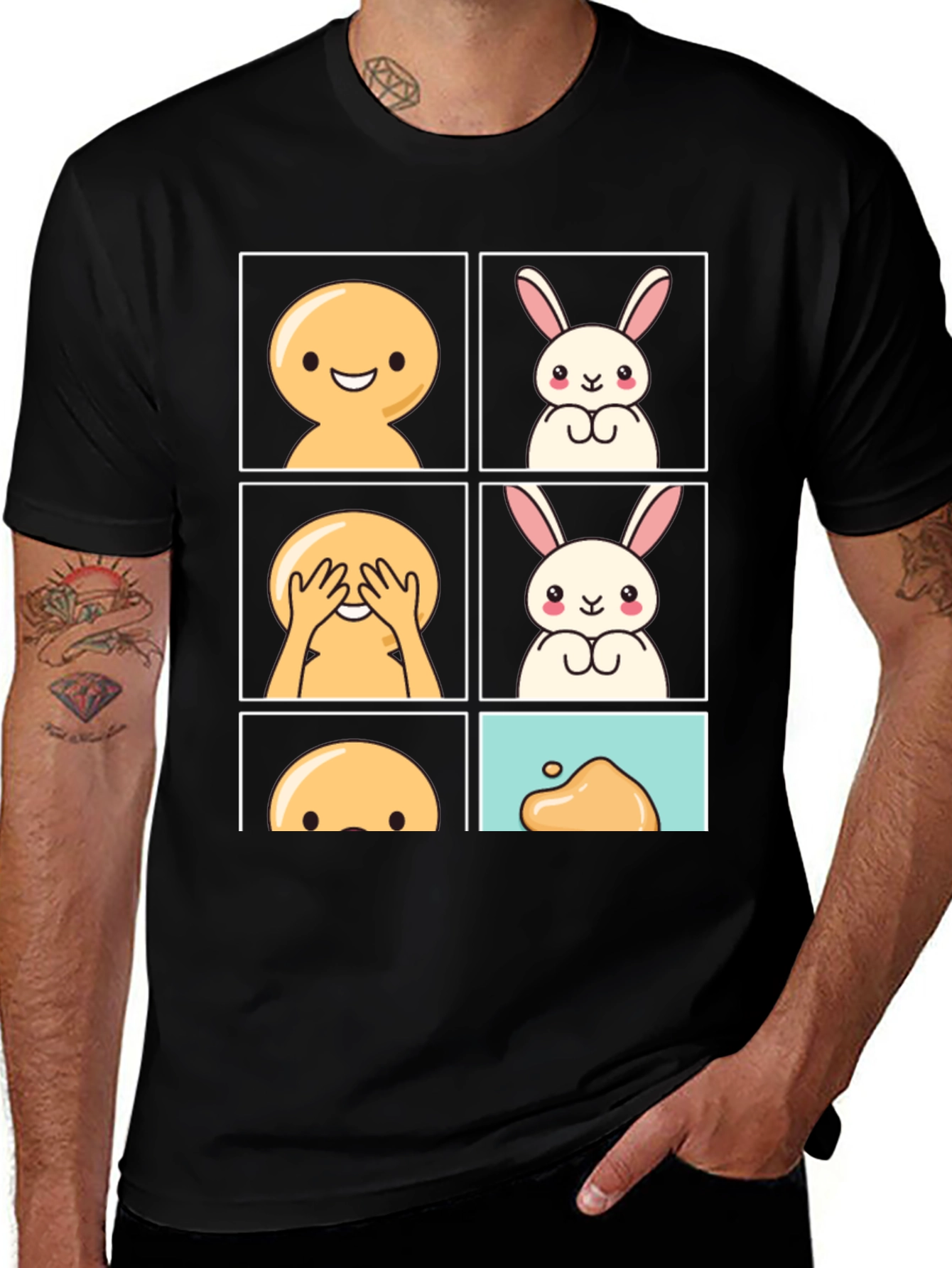 Variant 2 of Peek-a-Boo Bunny Graphic Tee - Comfy Cotton