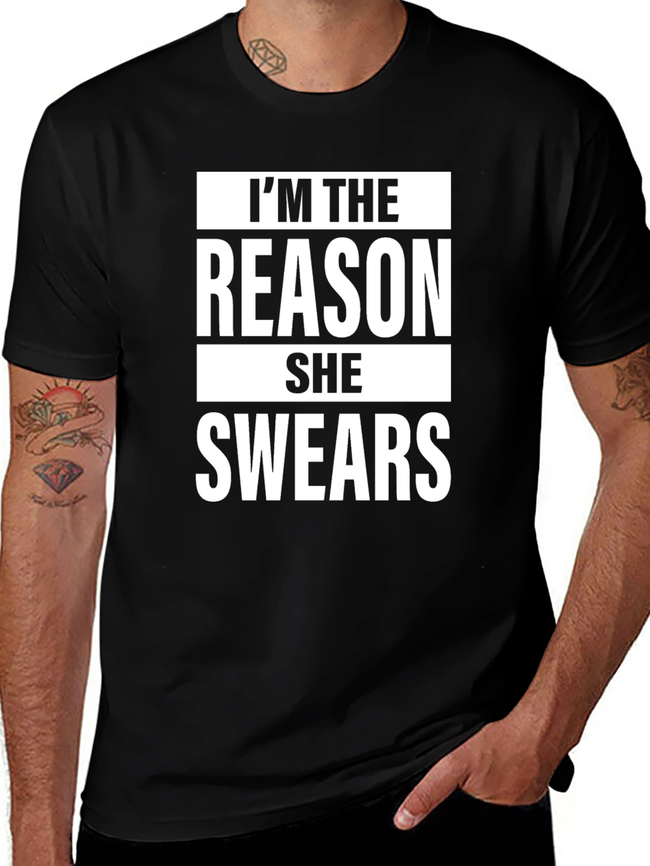 Variant 28 of I'm The Reason She Swears T-Shirt Funny Graphic Tee