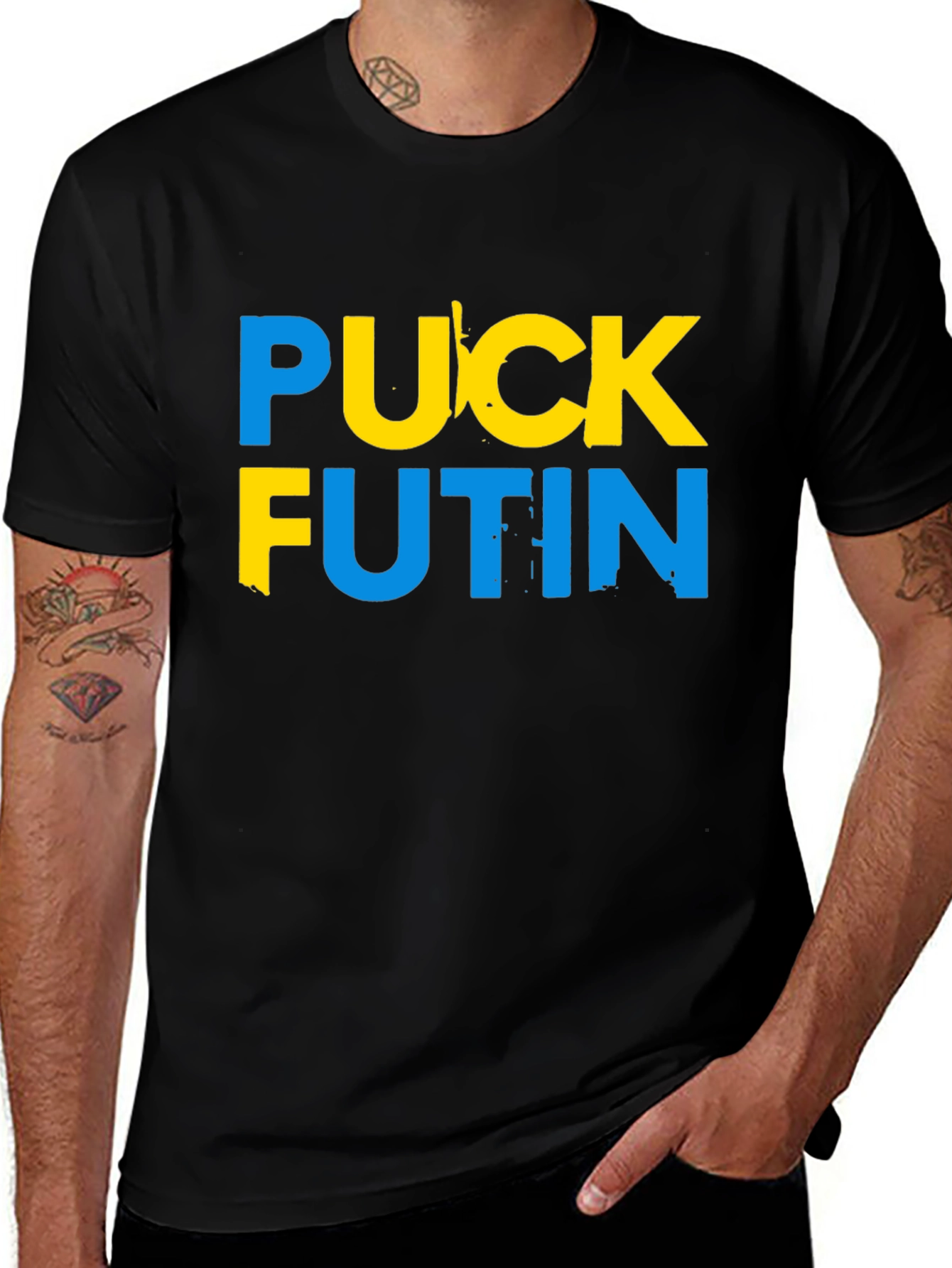 Variant 24 of Puck Futin Graphic T-Shirt - Black Tee