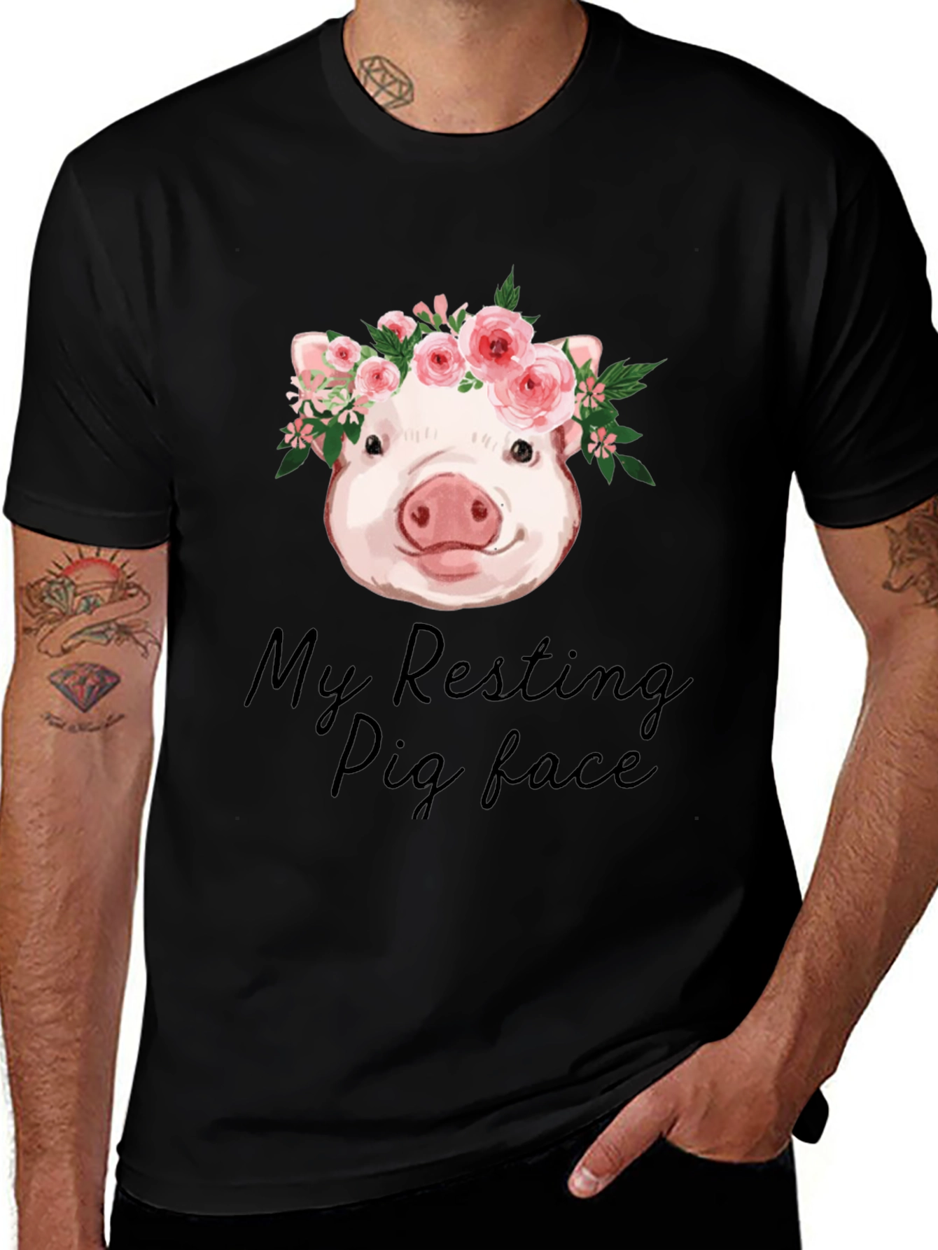 Variant 26 of Resting Pig Face Graphic Tee