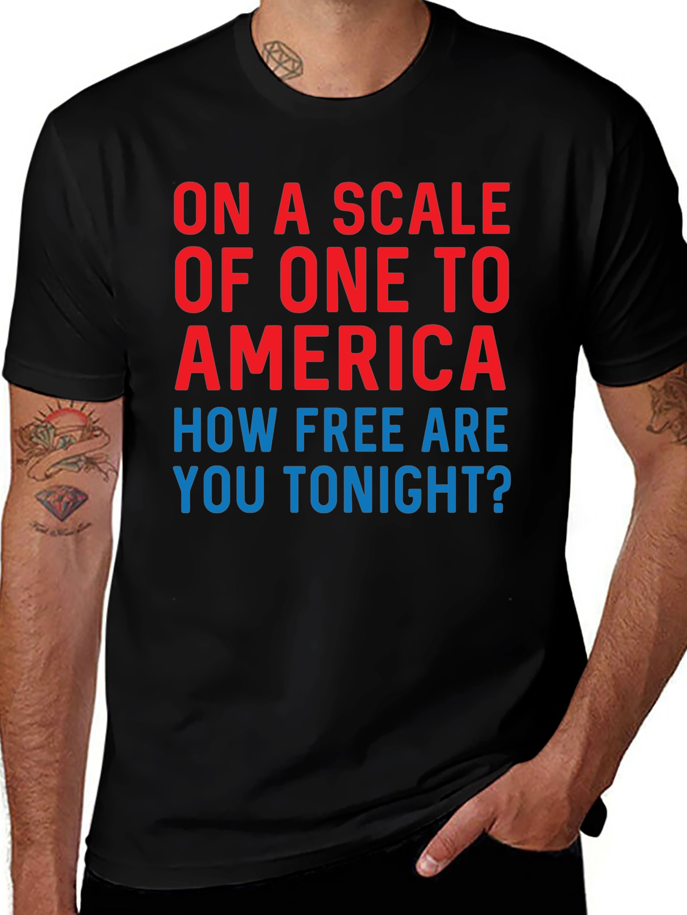 Variant 7 of America How Free Are You? T-Shirt