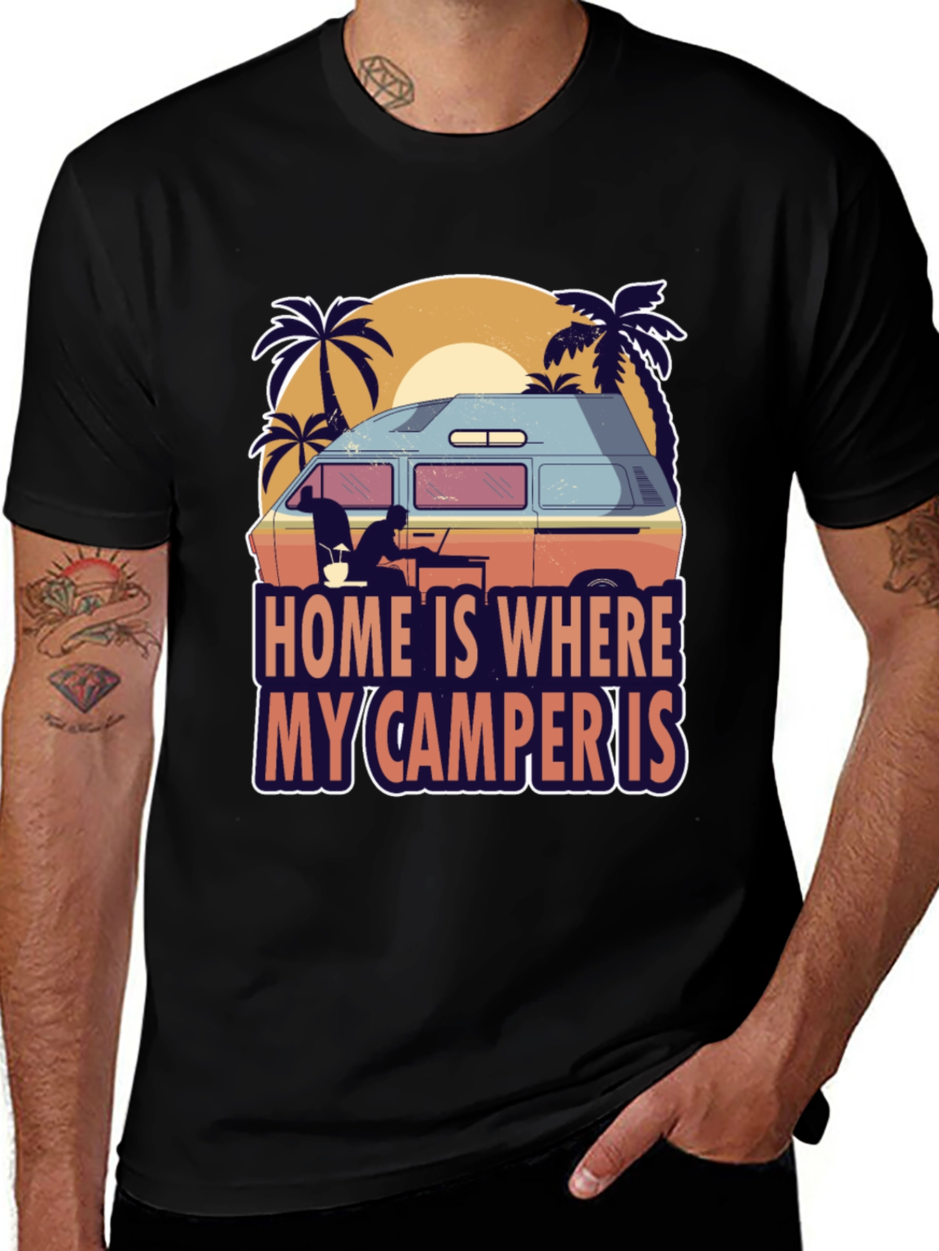 Variant 20 of Home is Where My Camper Is Graphic Tee
