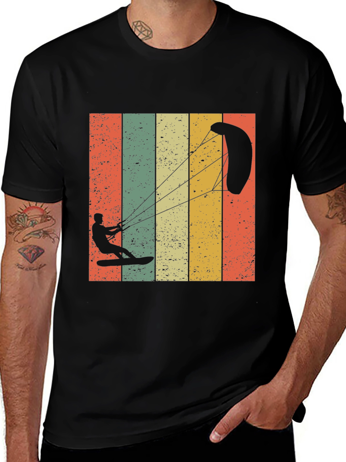 Variant 27 of Kite Surfing Retro T-Shirt