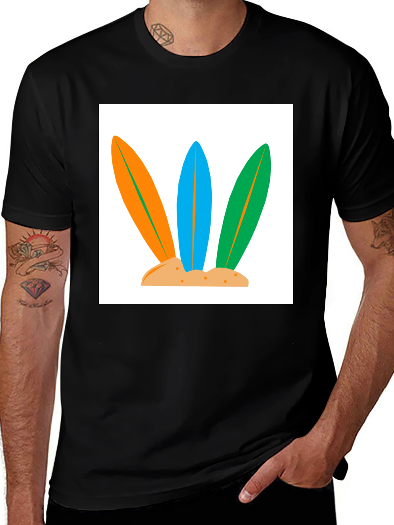 Variant 26 of Surfboard Trio Tee - Beach Ready Style