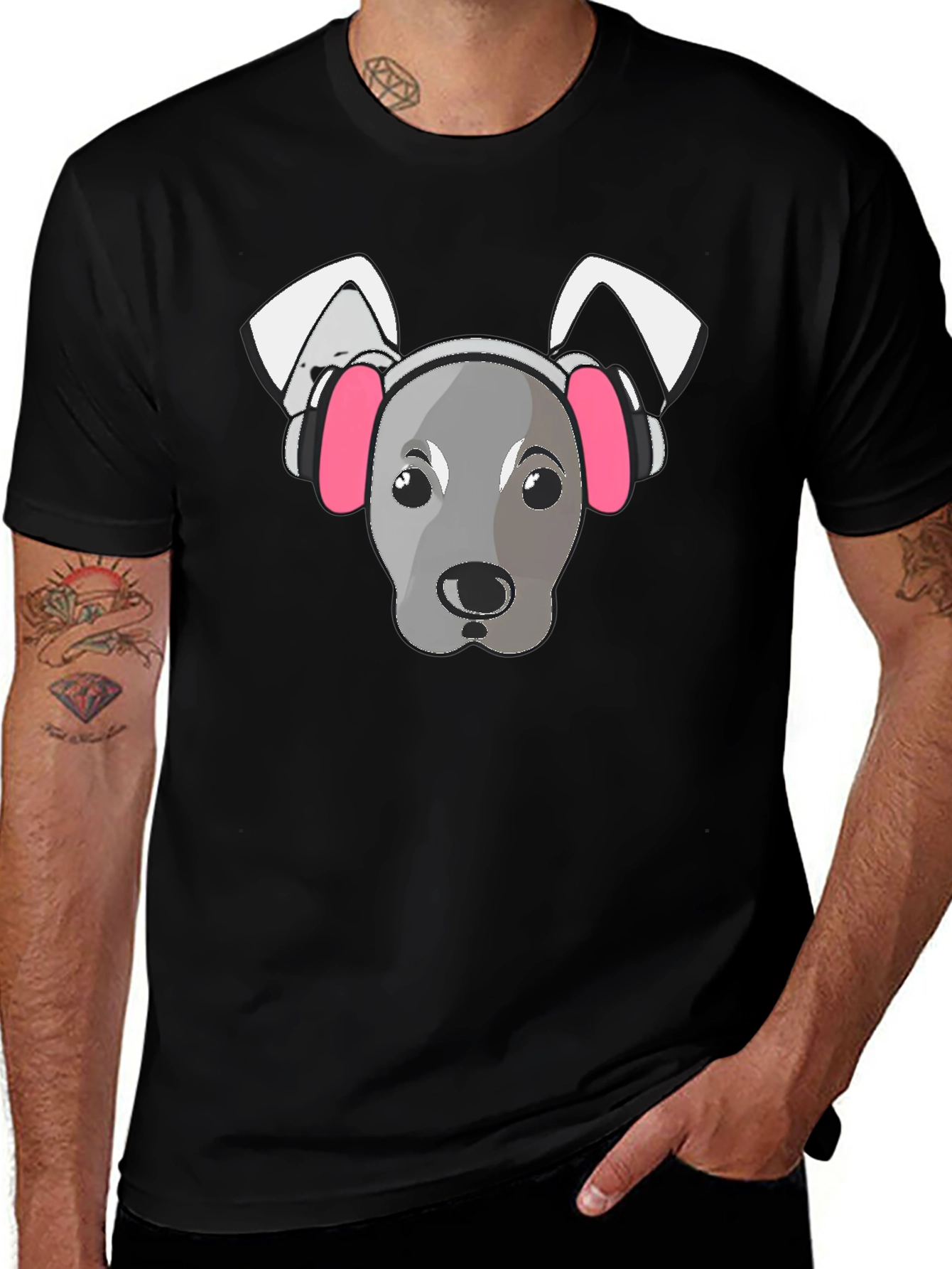 Variant 28 of Dog DJ Black T-Shirt