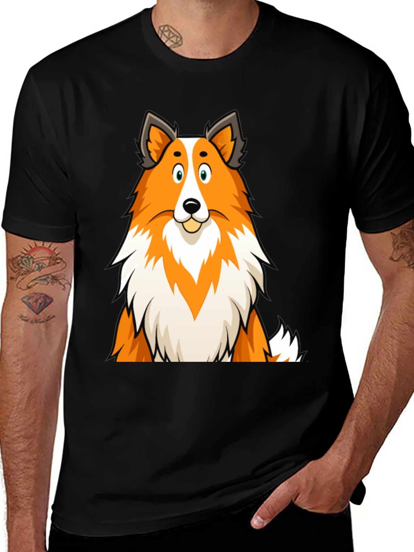 Variant 12 of Cartoon Dog Graphic Tee - Unisex Casual Black Shirt