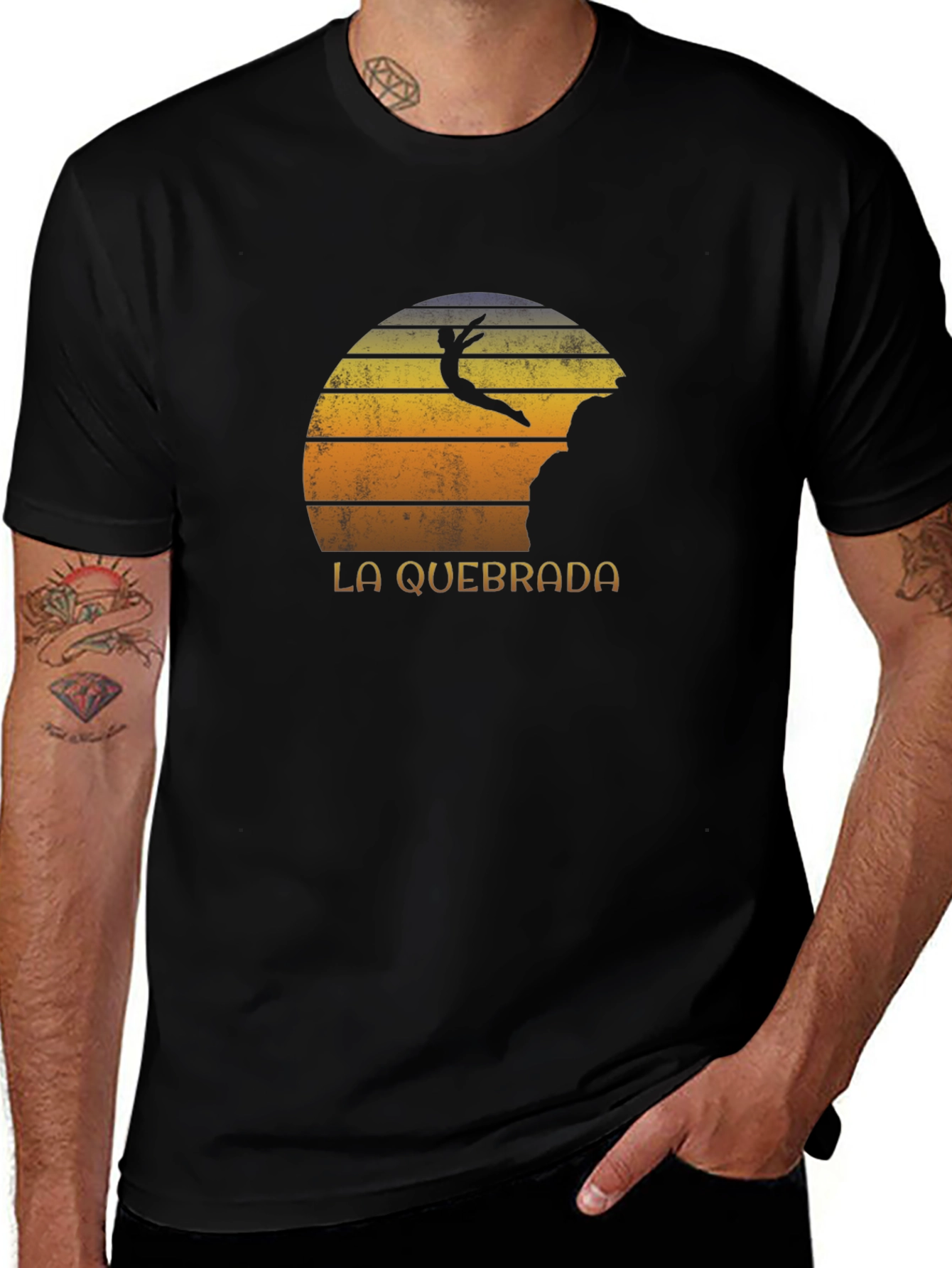 Variant 28 of La Quebrada Cliff Diver Tee - Acapulco Retro Style