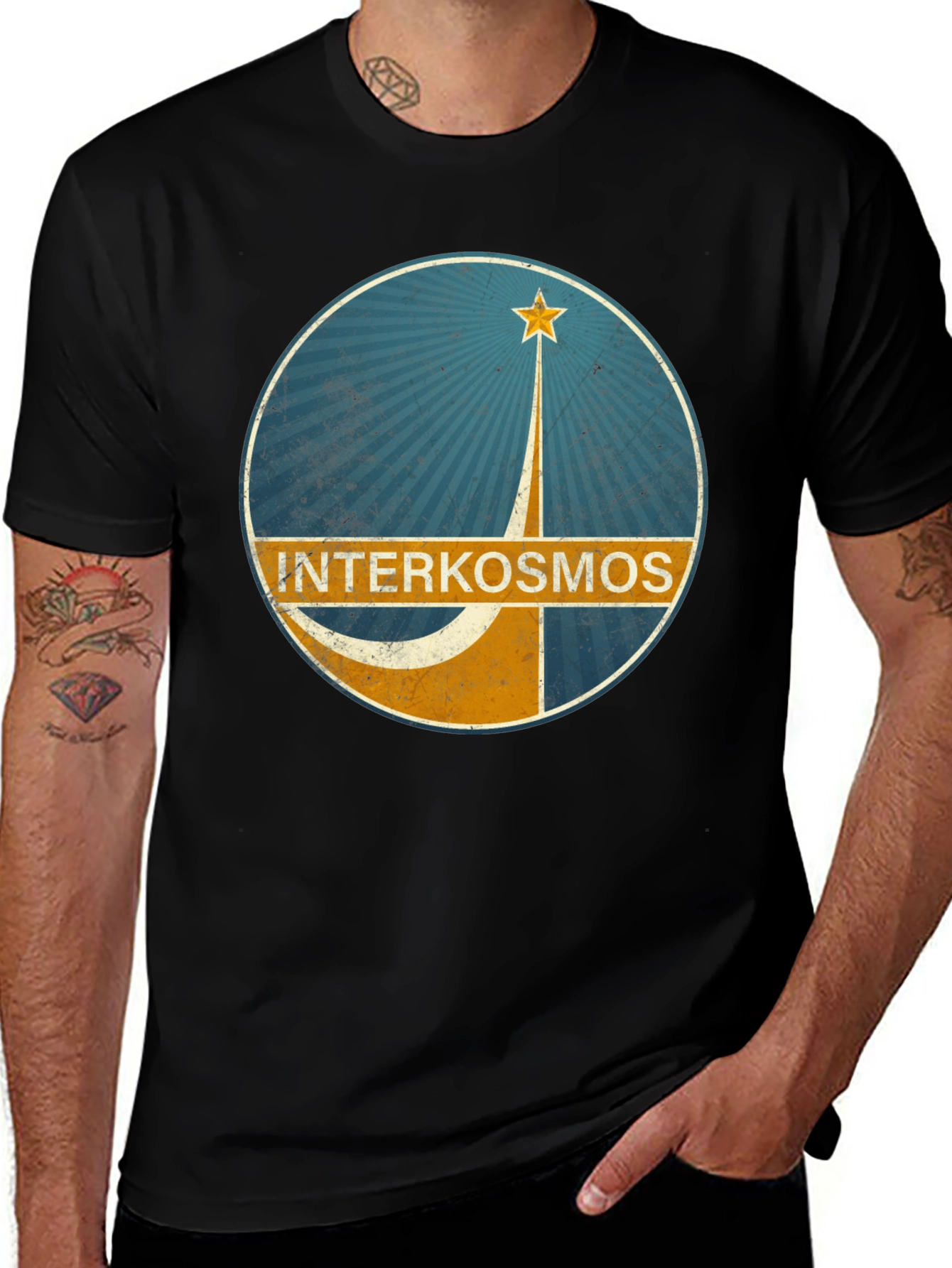 Variant 28 of Interkosmos Vintage Graphic Tee - Space Exploration