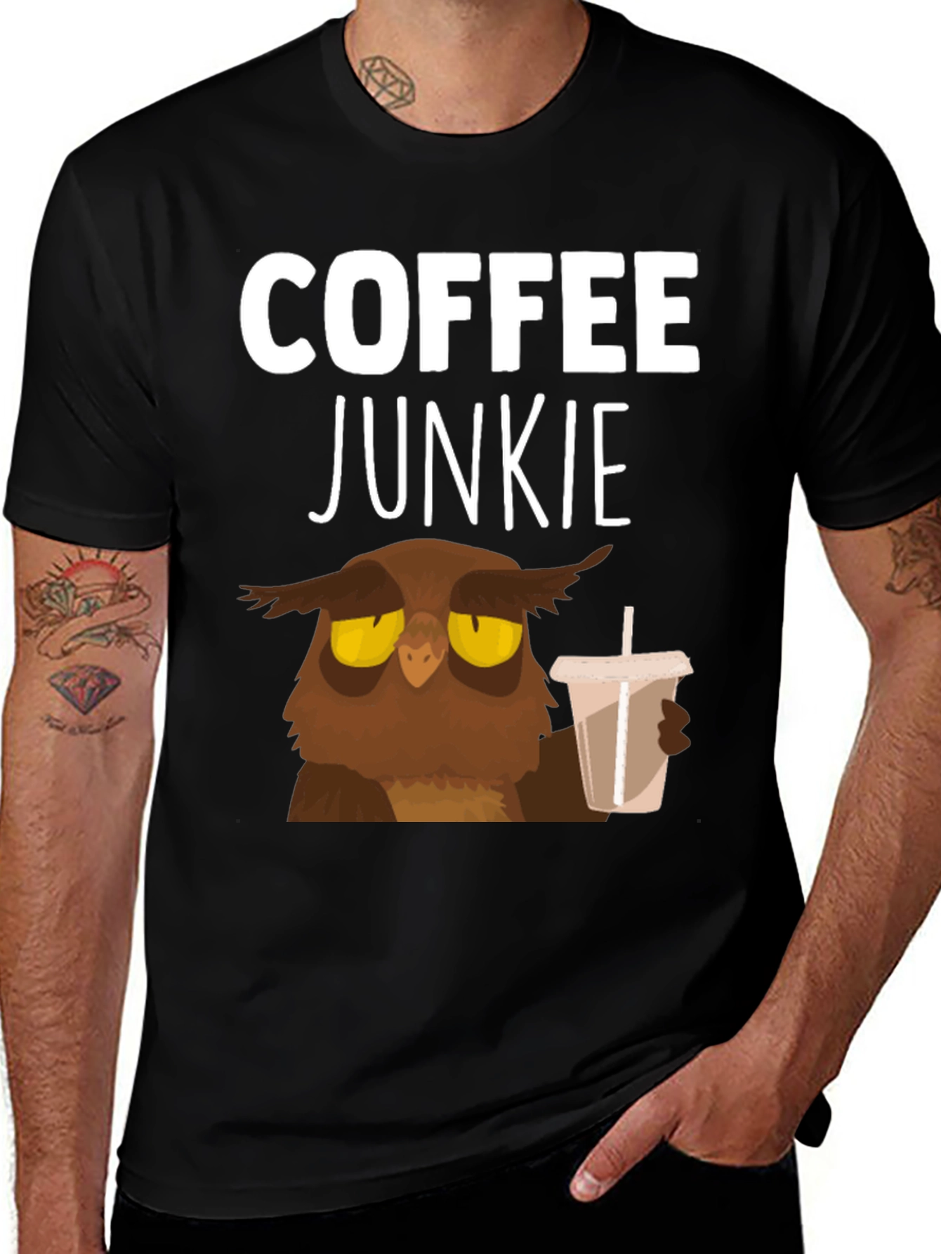 Variant 9 of Coffee Junkie Owl T-Shirt