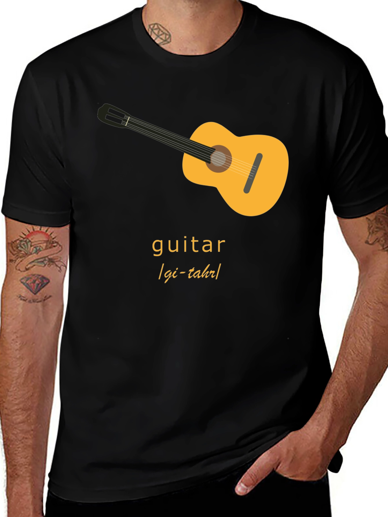 Variant 24 of Guitar Graphic T-Shirt - Black