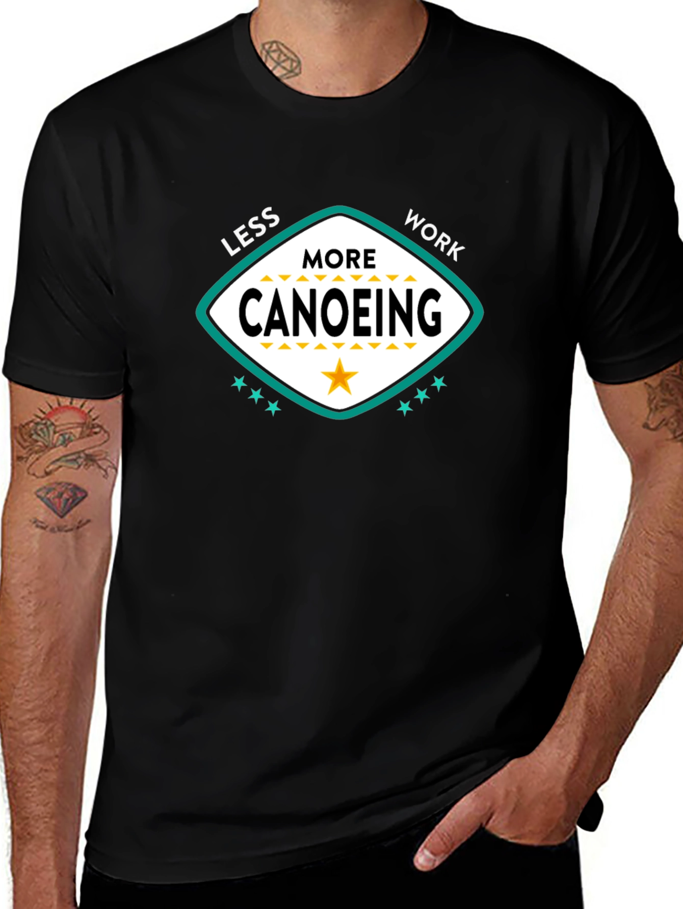 Variant 25 of Less Work More Canoeing T-Shirt - Unisex
