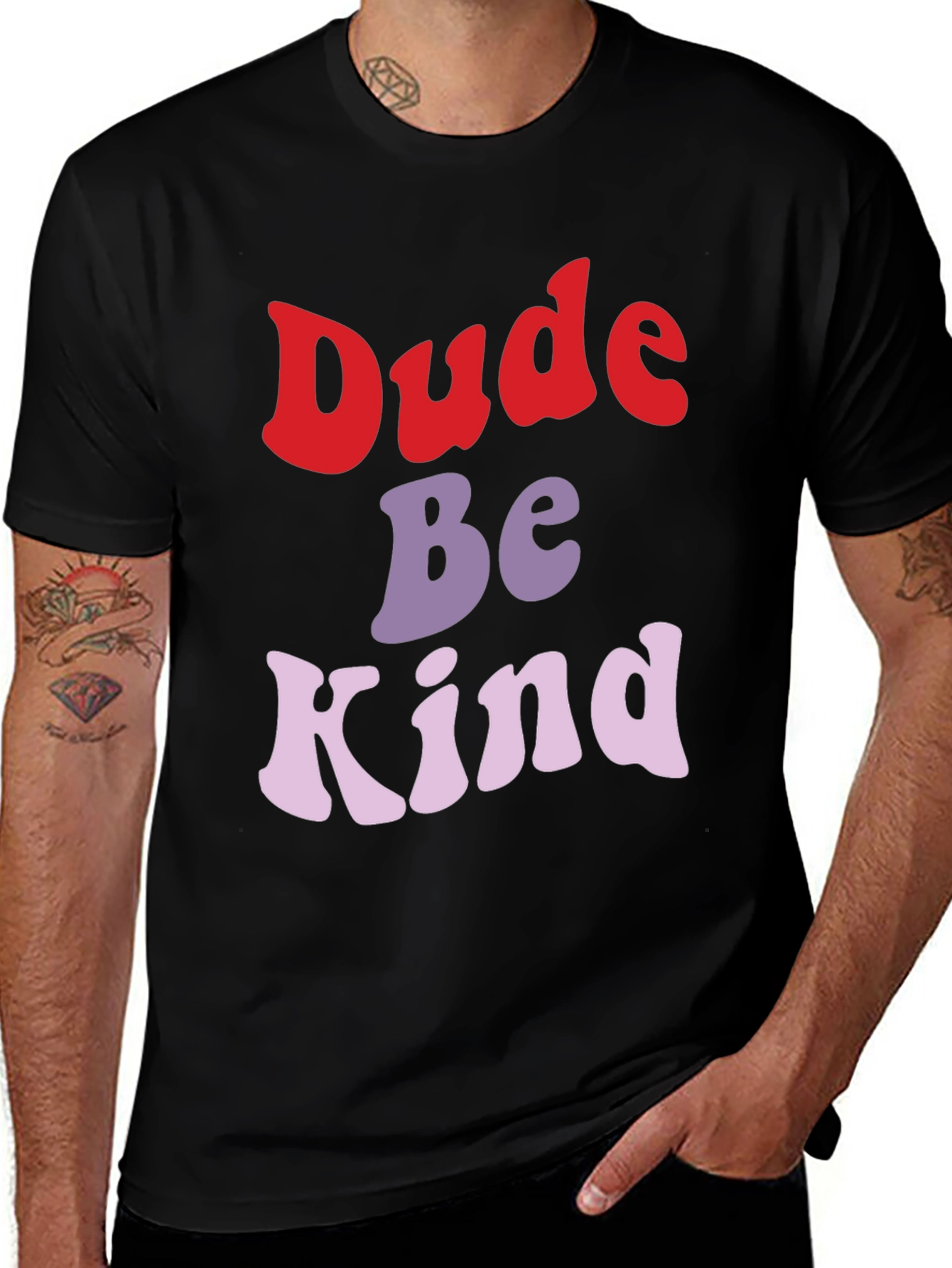 Variant 5 of Dude Be Kind Graphic Tee - Trendy Comfort