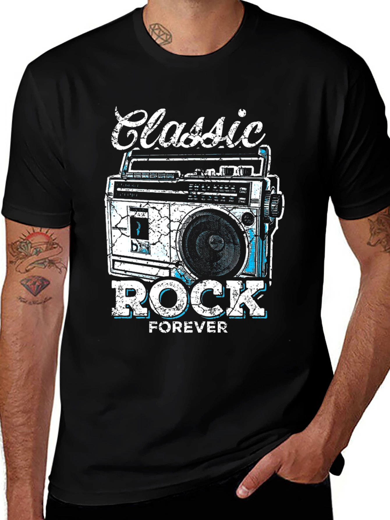 Variant 3 of Classic Rock Forever Tee - Retro Boombox Graphic