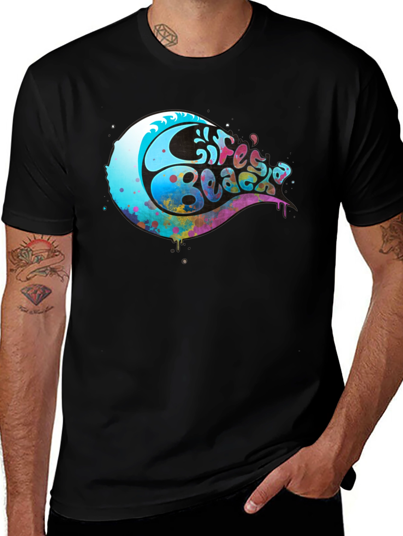 Life's a Beach Graphic T-Shirt - Black