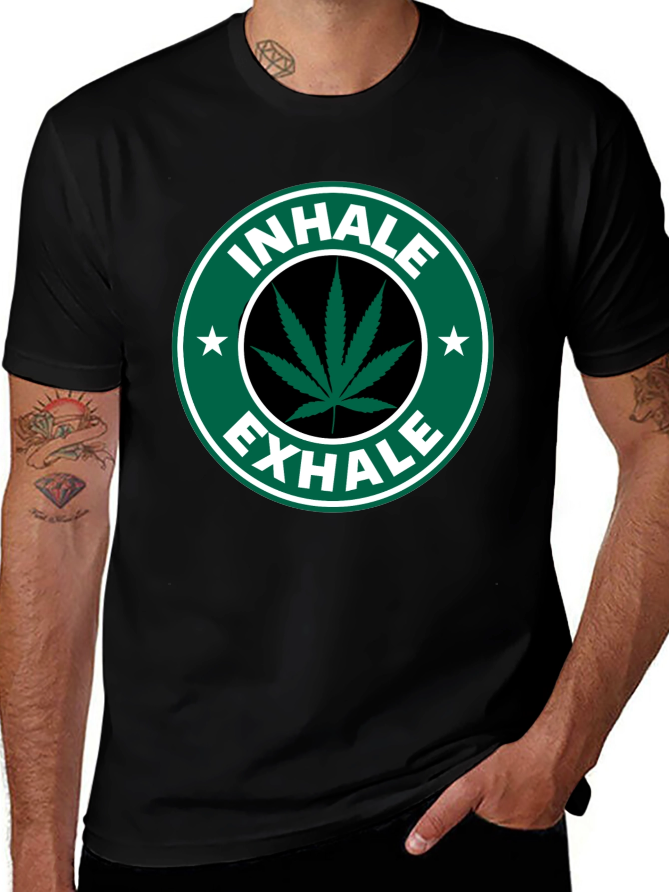 Variant 7 of Inhale Exhale Cannabis T-Shirt