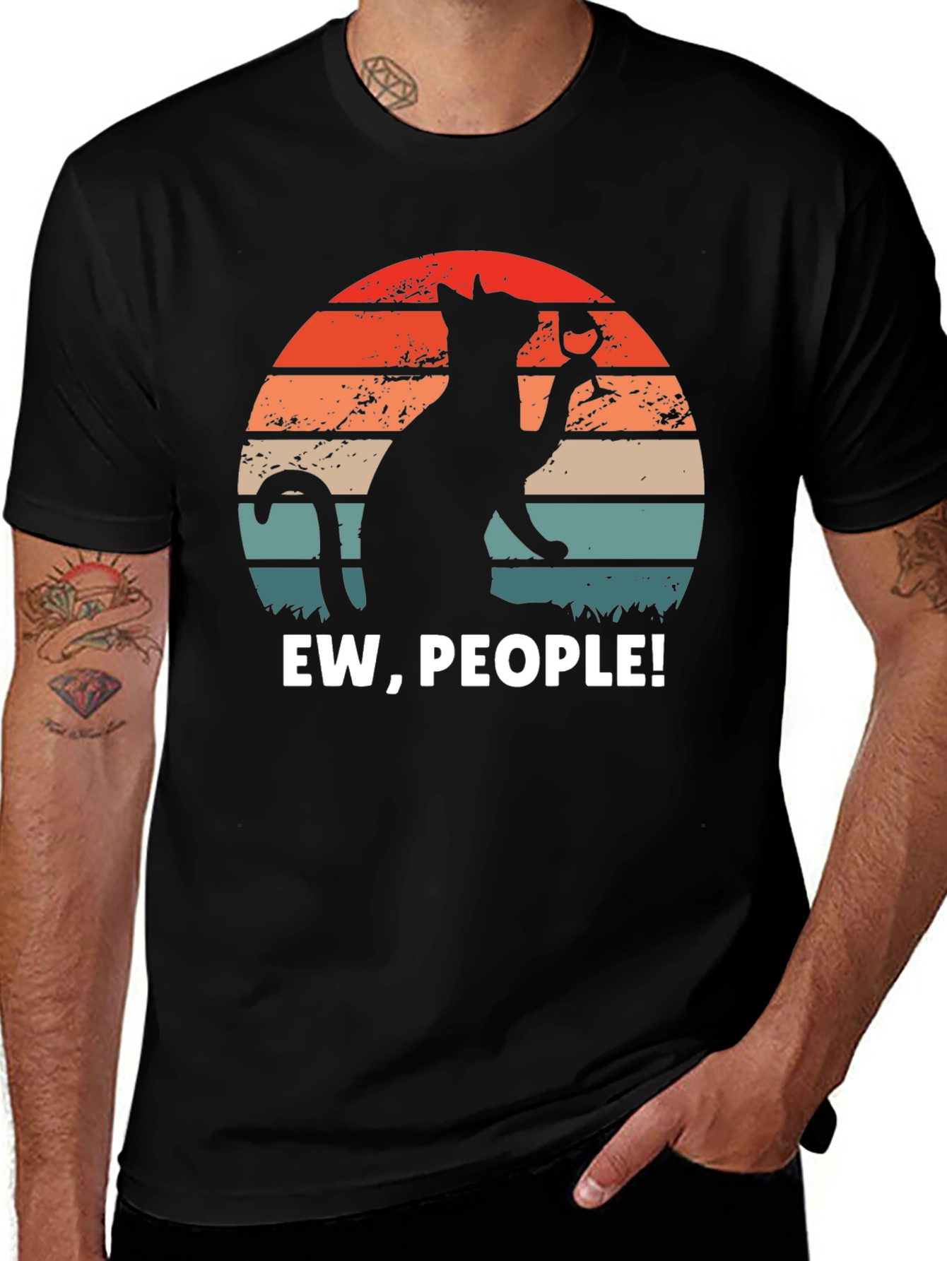 Variant 16 of Ew People Cat Wine Graphic Tee