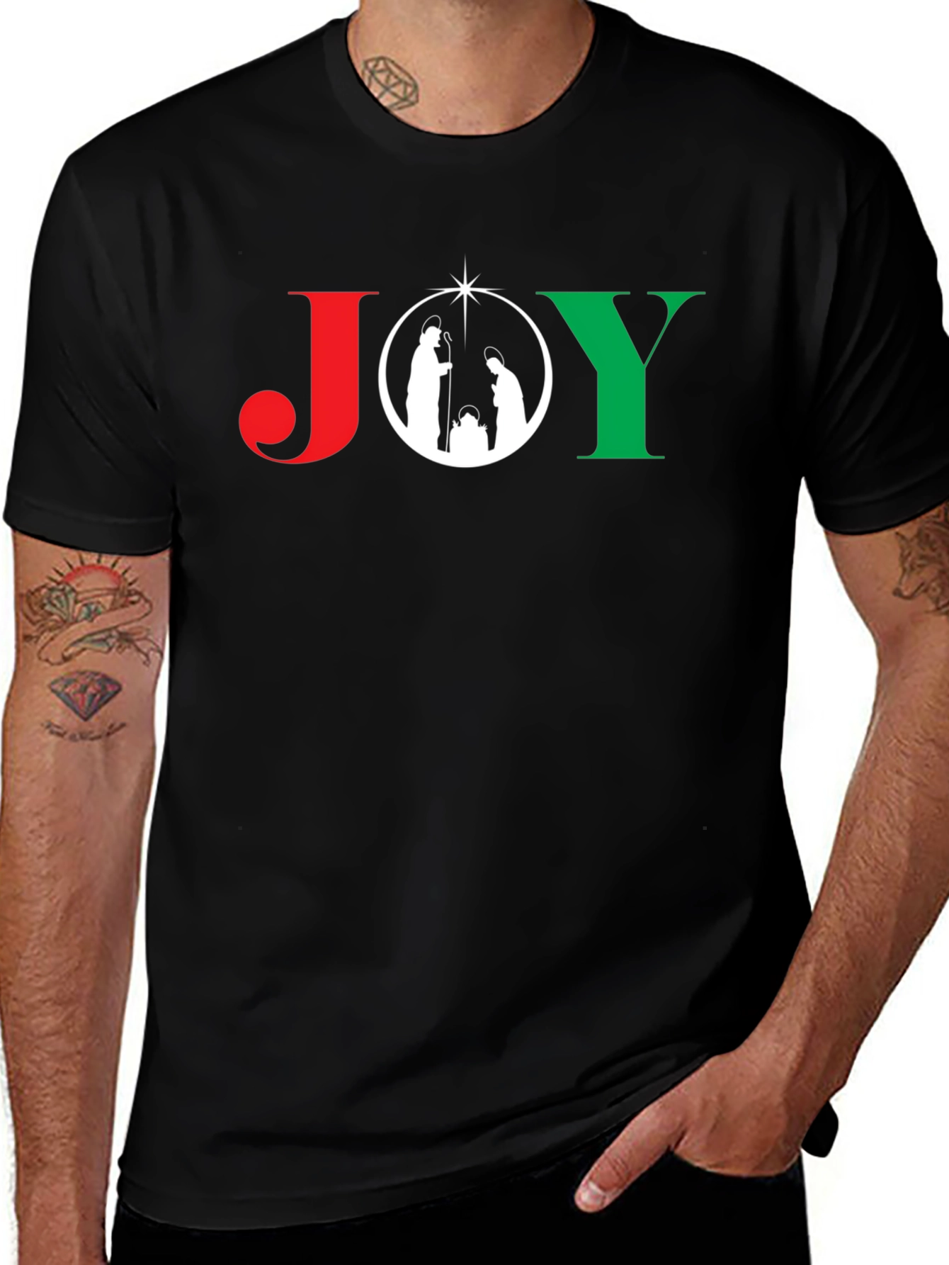 JOY Nativity T-Shirt - Christmas Holiday Tee