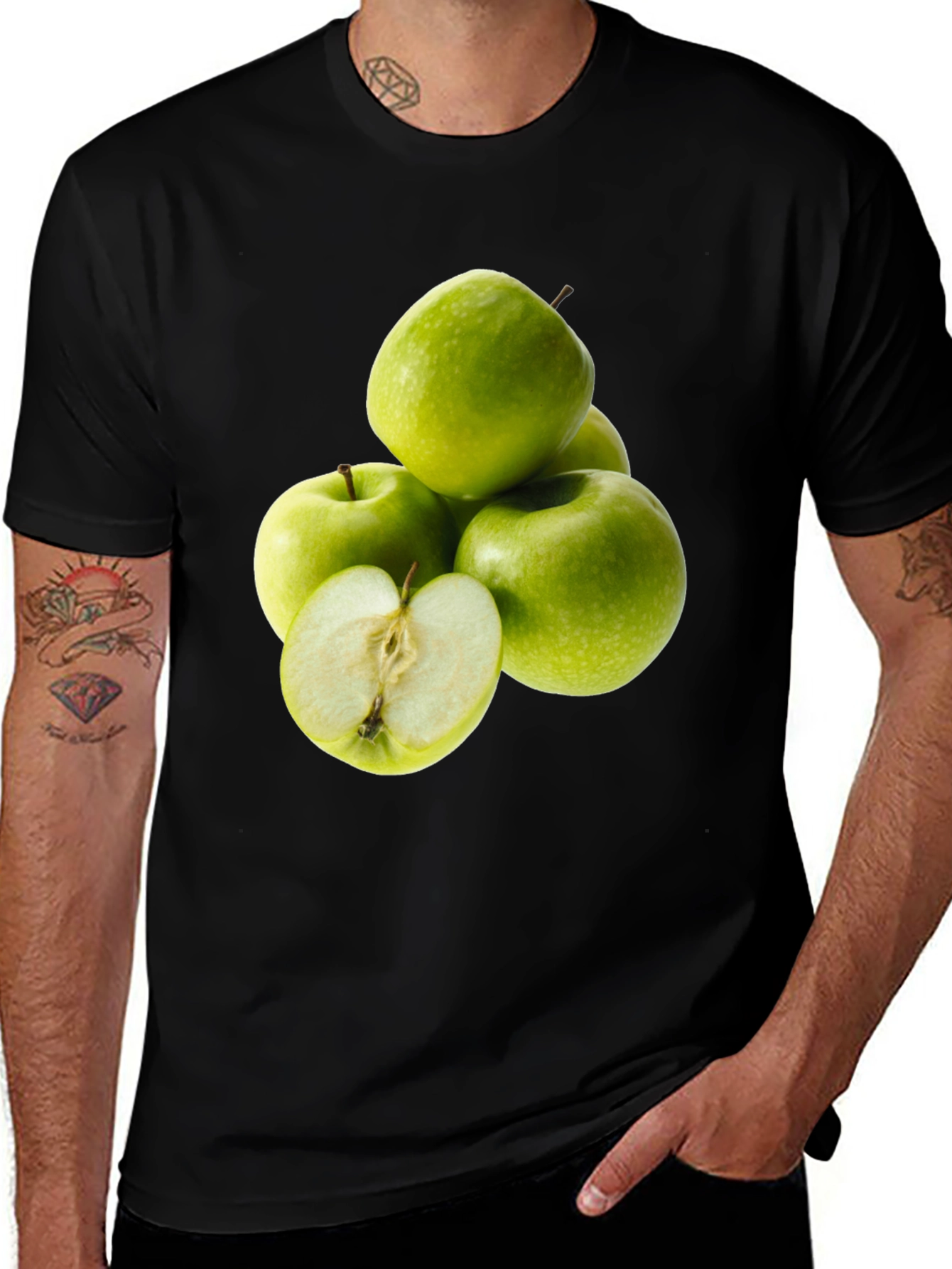 Variant 10 of Apple Graphic Tee - Fresh & Fruity Design