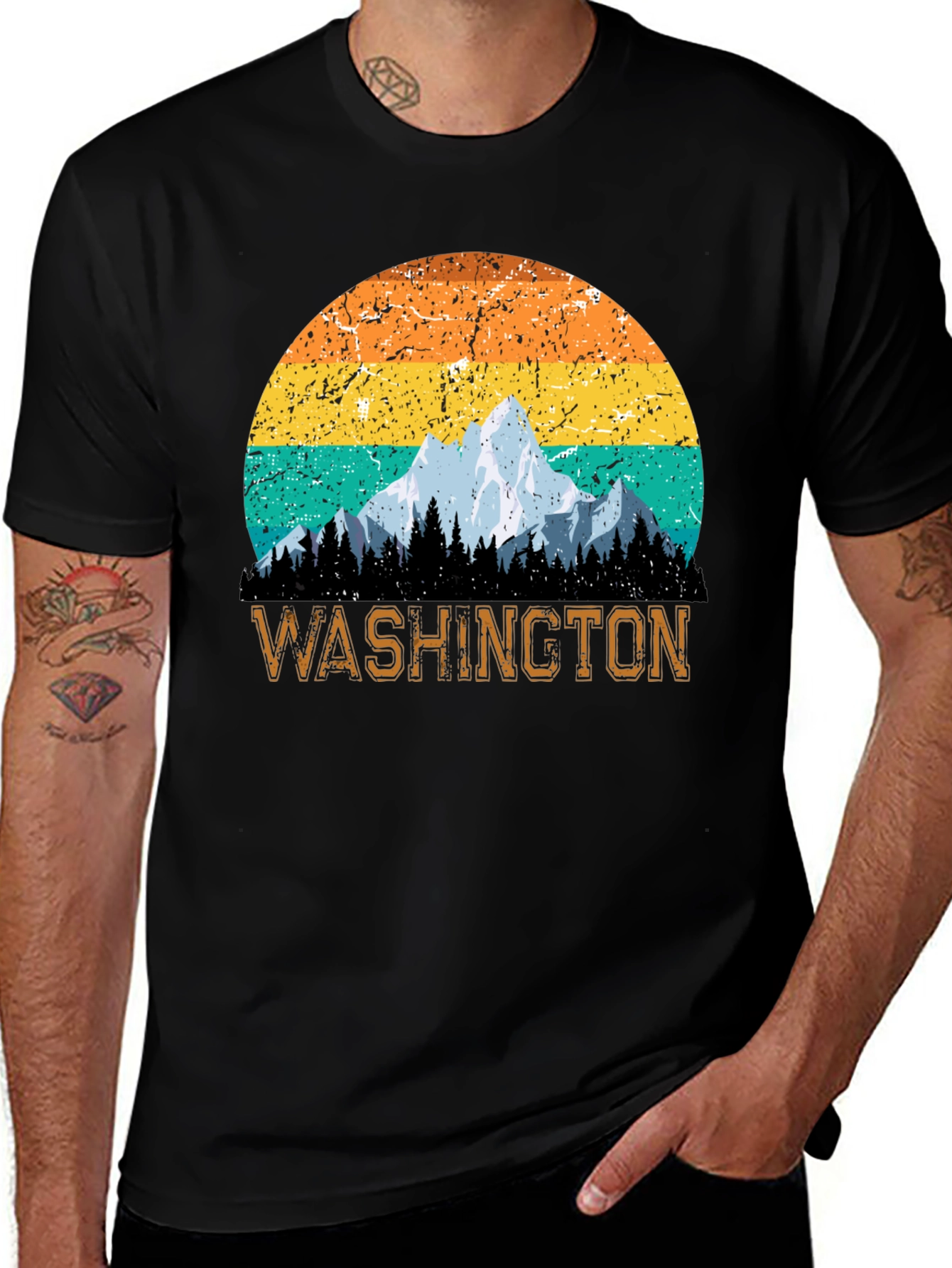 Variant 14 of Washington Mountain Sunset T-Shirt