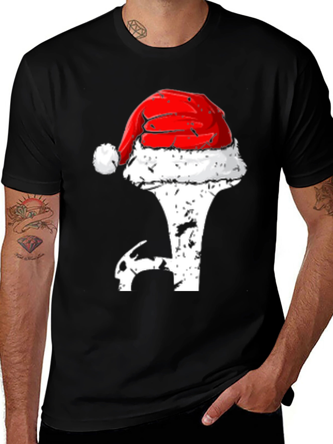 Variant 5 of Holiday Golf T-Shirt - Santa Hat Novelty Tee