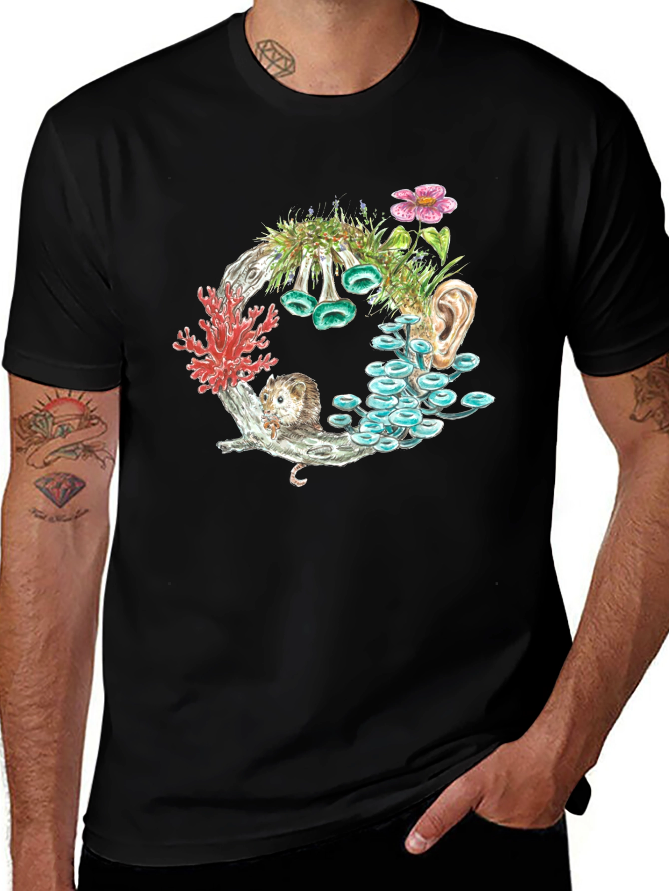 Variant 29 of Surreal Nature Graphic Tee - Unique Print Design