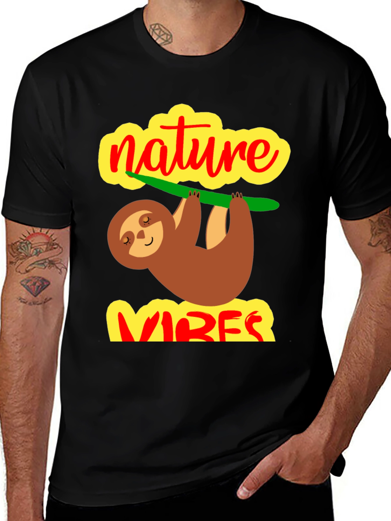 Variant 25 of Nature Vibes Sloth Graphic Tee