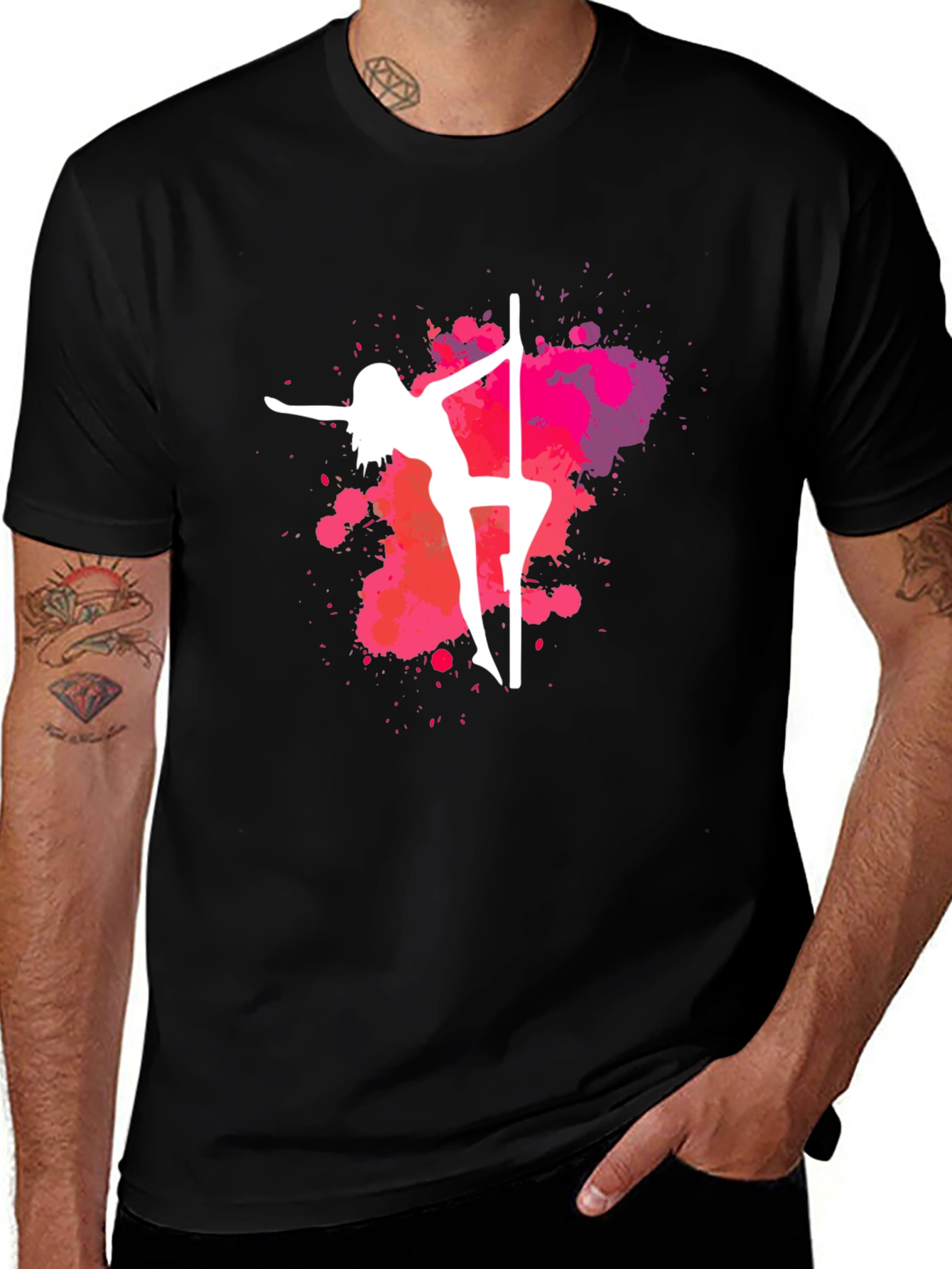 Variant 11 of Pole Dance Graphic Tee - Black T-Shirt