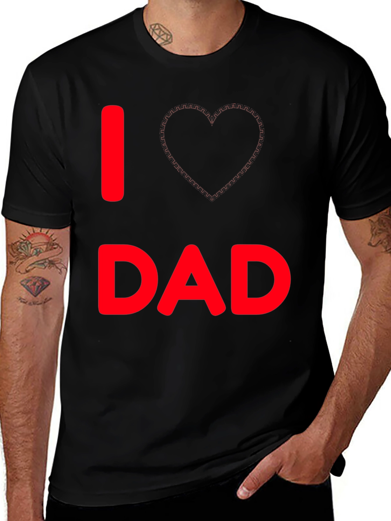 Variant 22 of I Love Dad Black T-Shirt