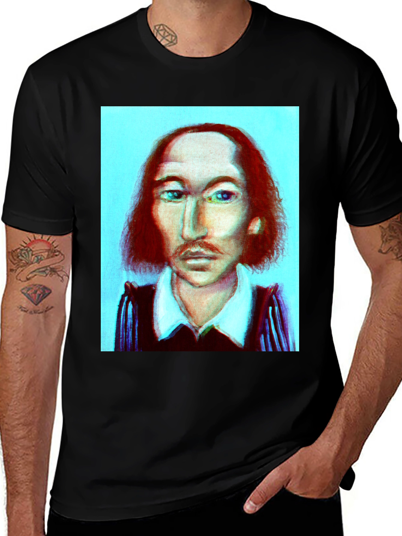Shakespeare Portrait Graphic Tee - Black