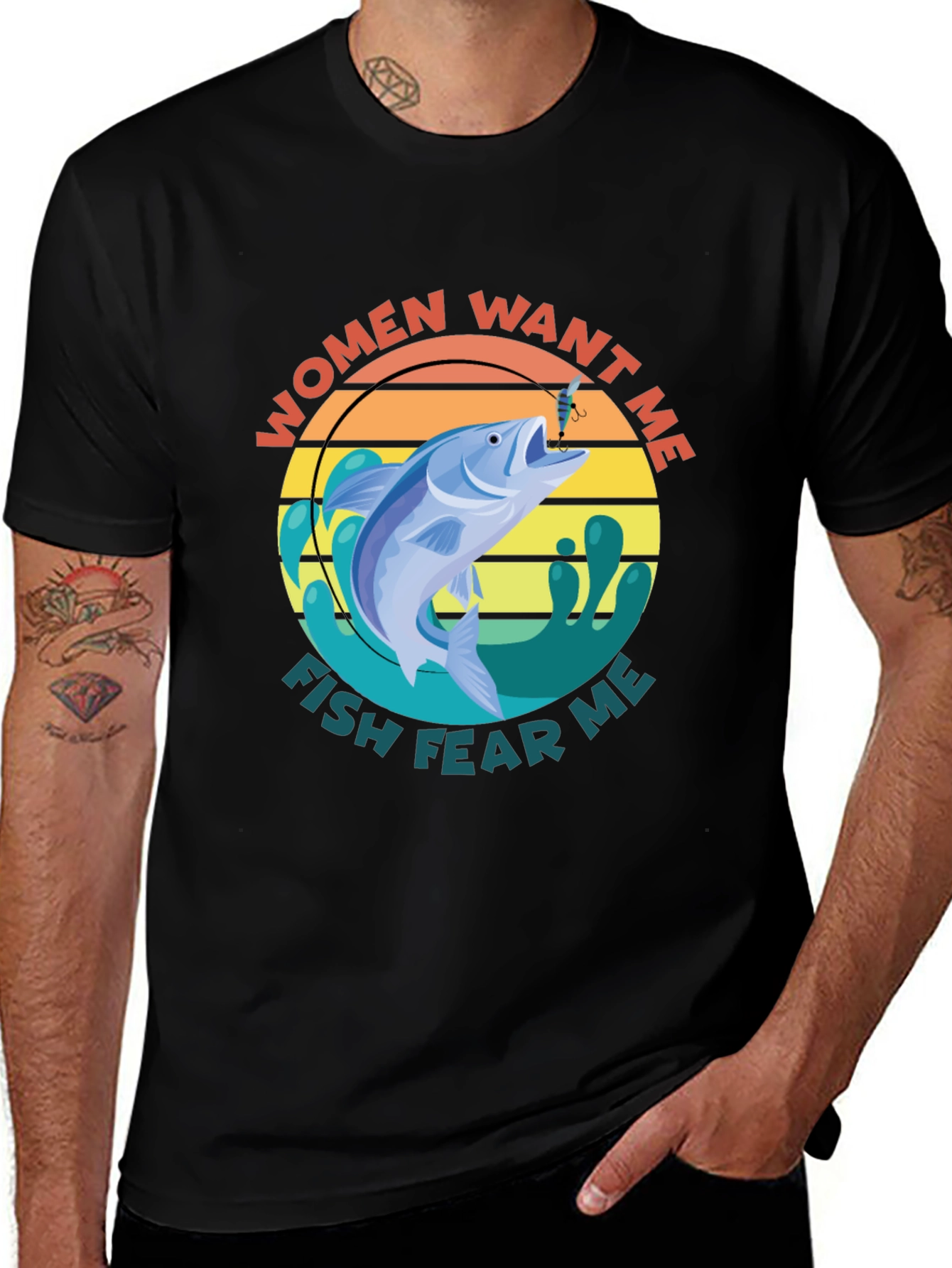 Variant 23 of Women Want Me Fish Fear Me T-Shirt - Fishing Tee