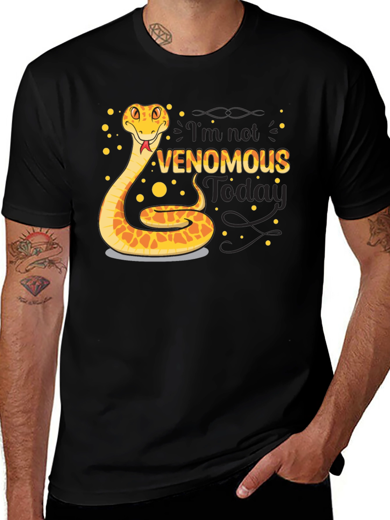 Variant 20 of Funny Snake T-Shirt - Not Venomous Today!