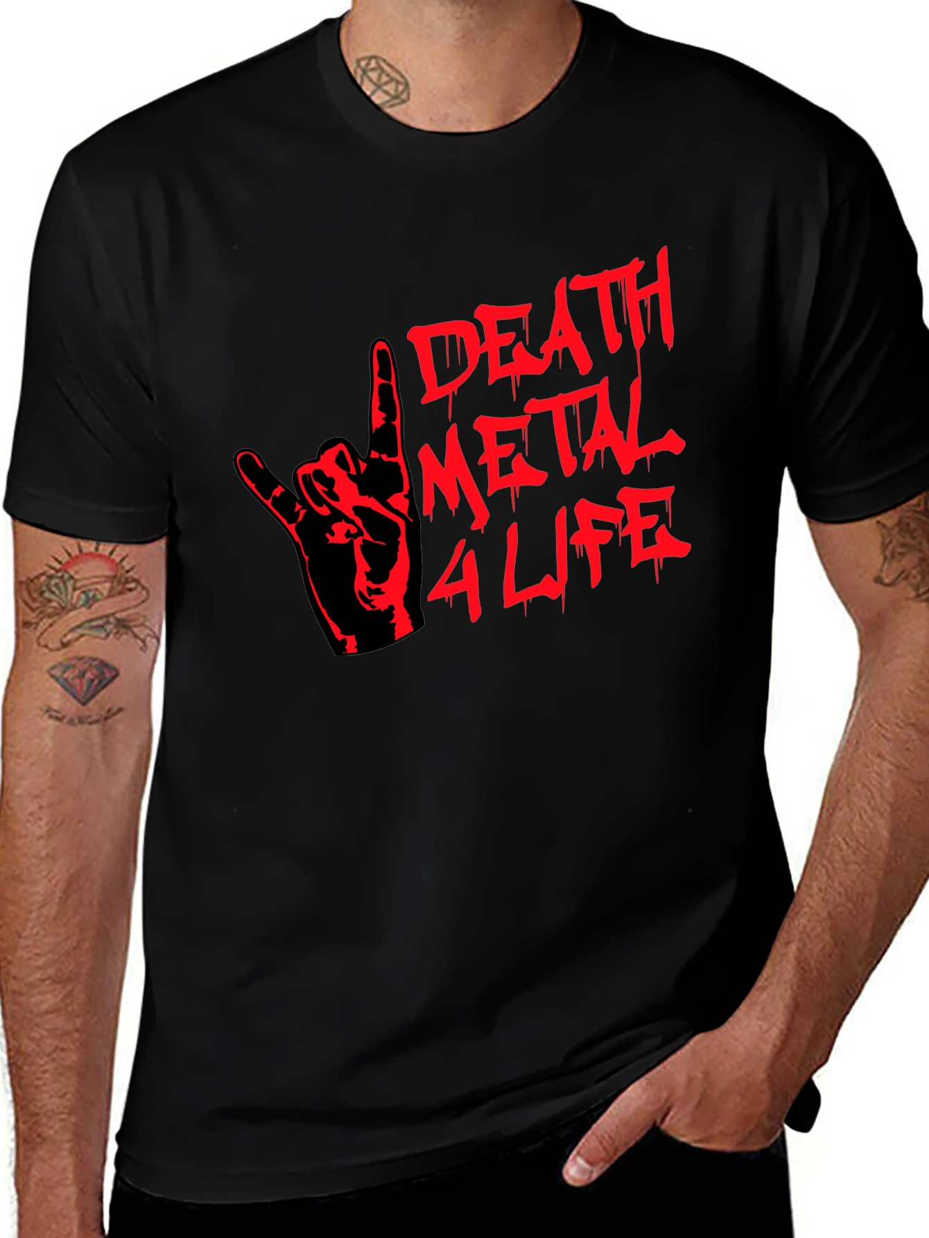 Variant 6 of Death Metal 4 Life Black Graphic T-Shirt