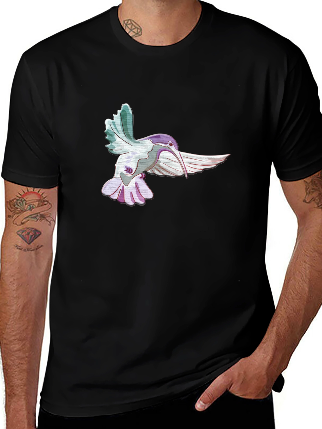 Variant 4 of Hummingbird Graphic Black Tee