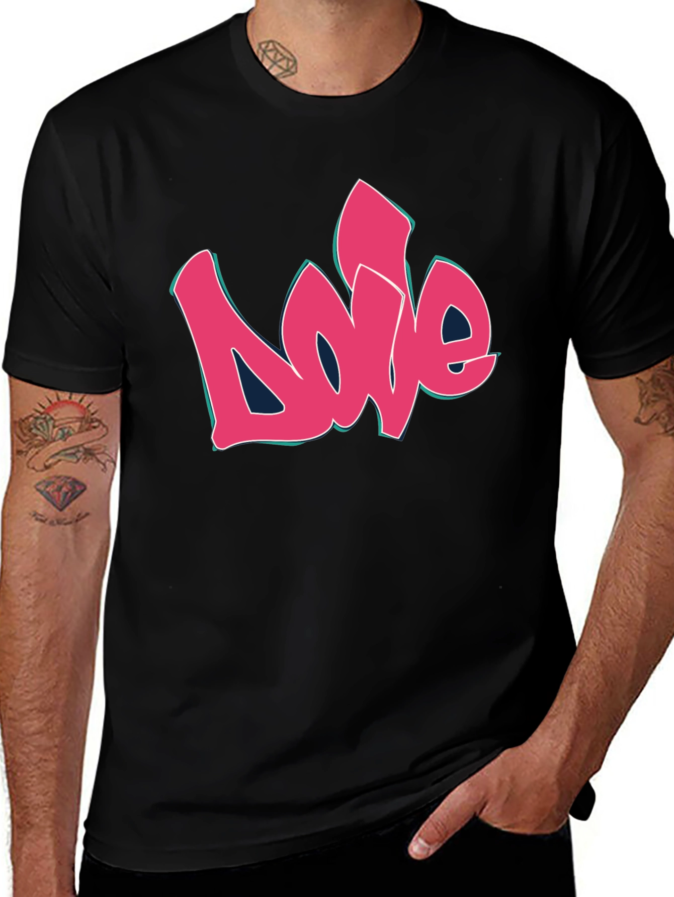 Variant 7 of Love Graffiti Style Black Graphic Tee