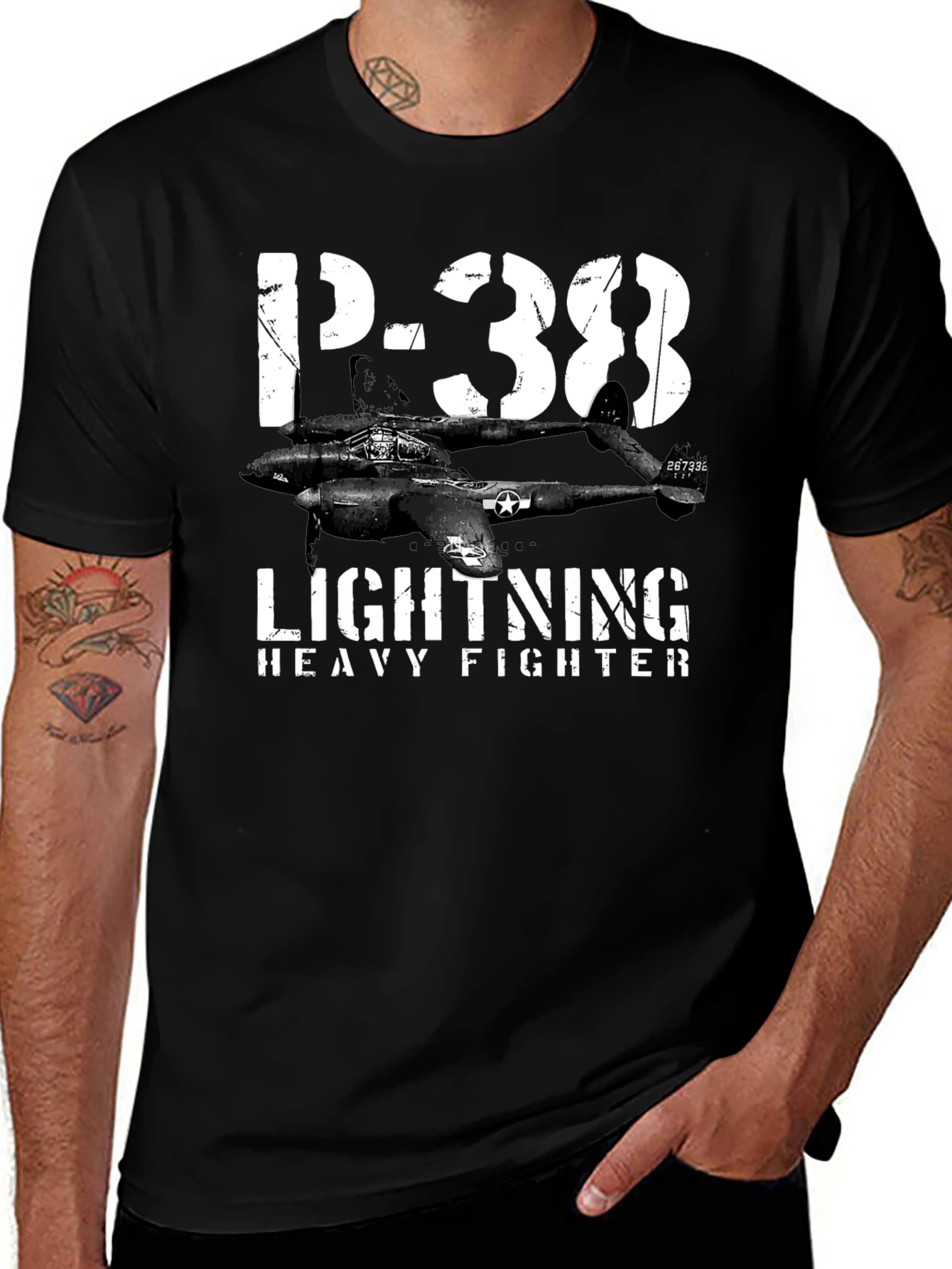 P-38 Lightning Heavy Fighter Graphic T-Shirt