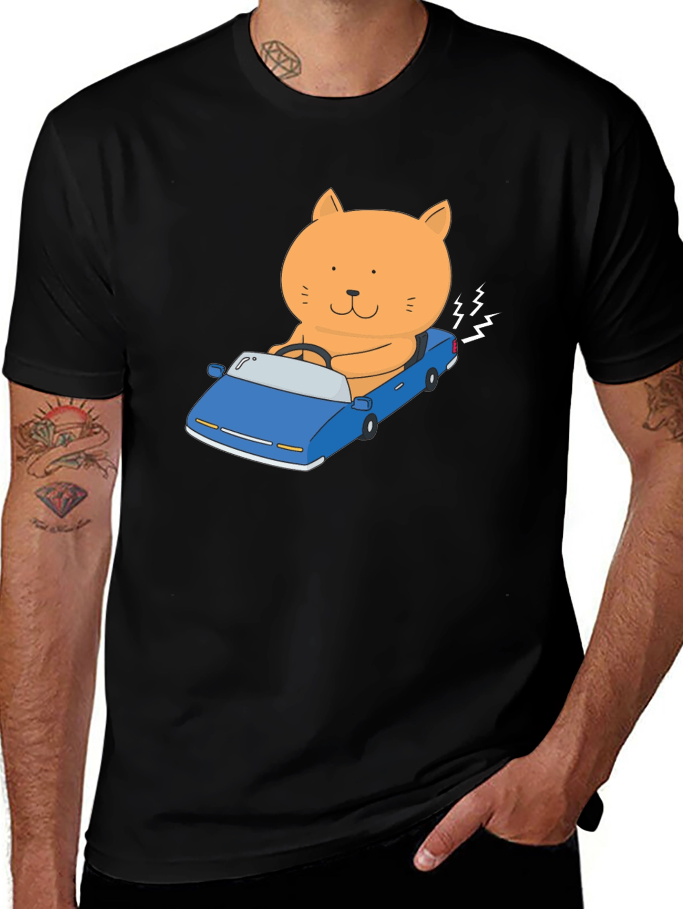Variant 7 of Cat Driving Car Graphic T-Shirt
