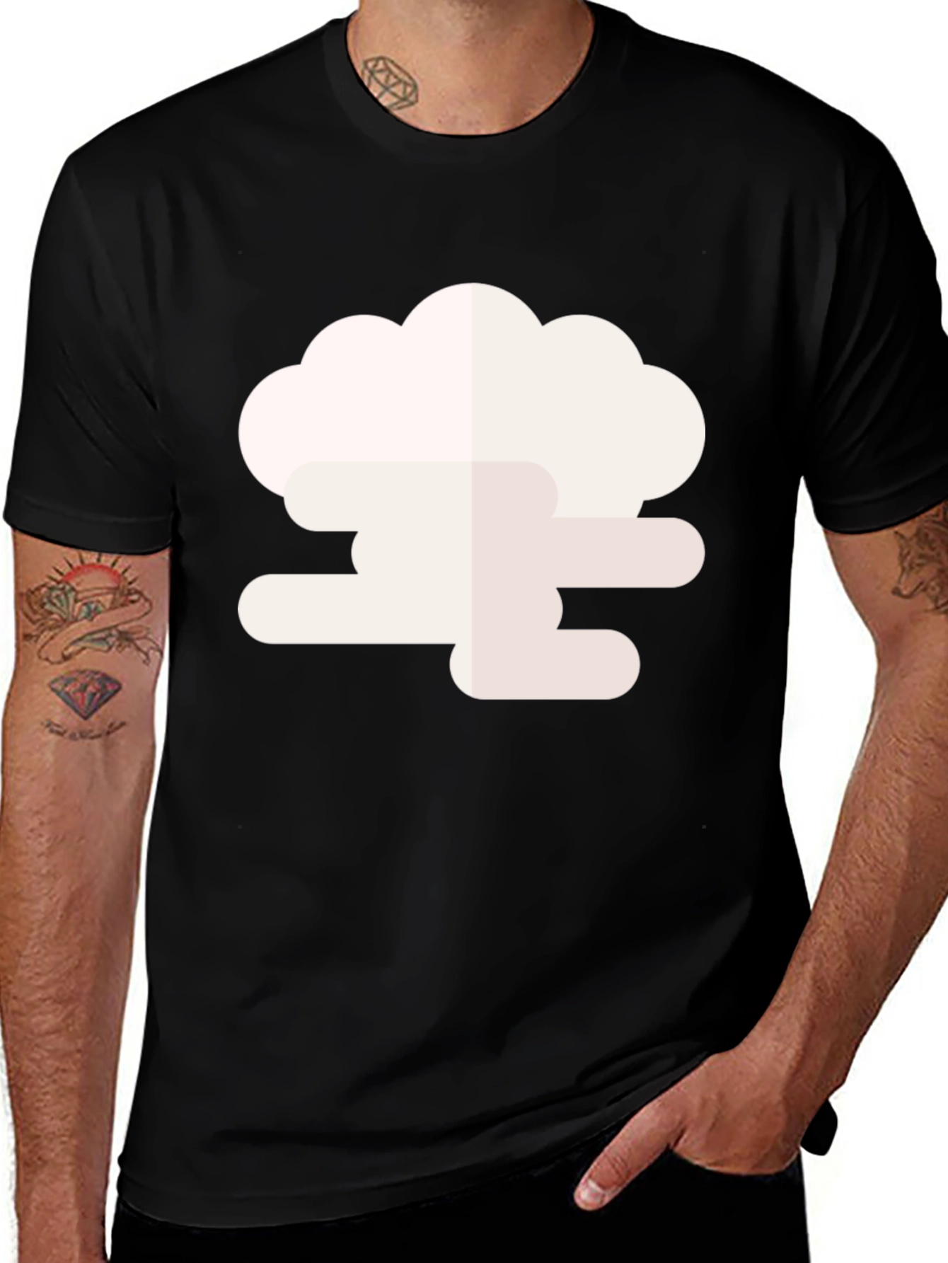 Variant 25 of Cloud Graphic Black Tee - Stylish & Unique Design