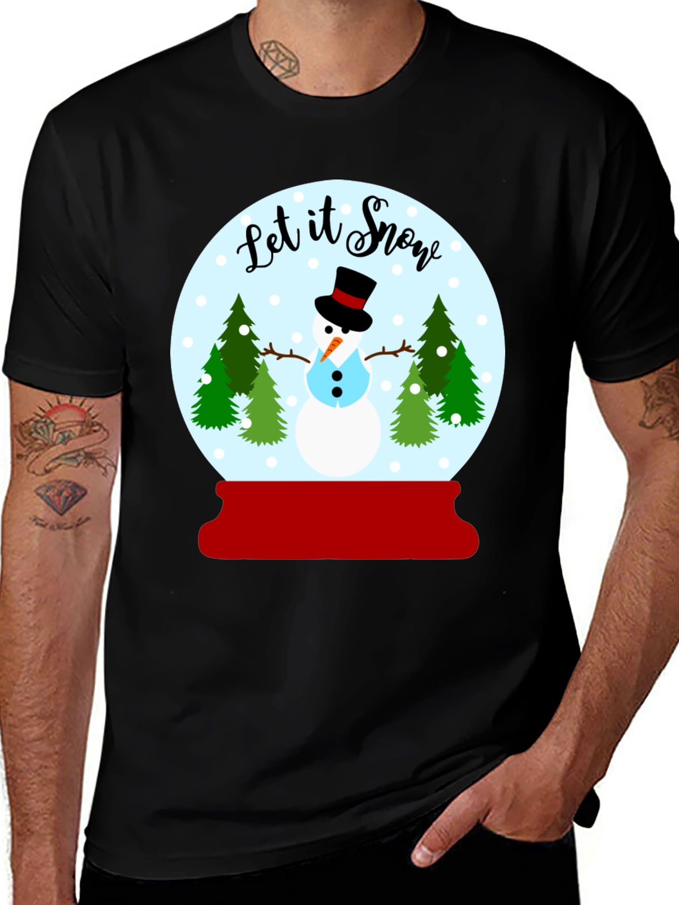Variant 12 of Festive Snowman Globe Graphic Tee